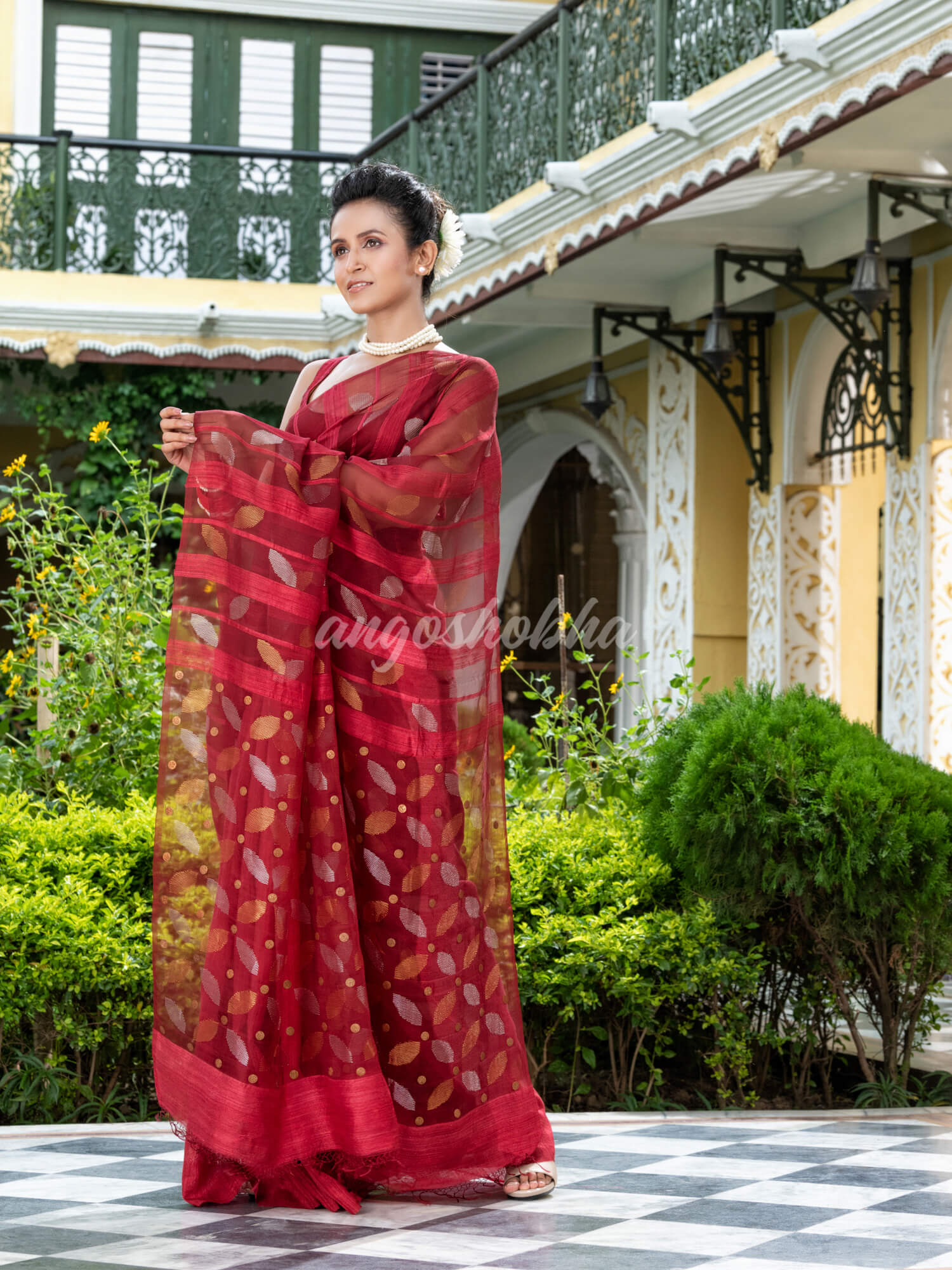 Maroon Matka Silk Handloom Saree