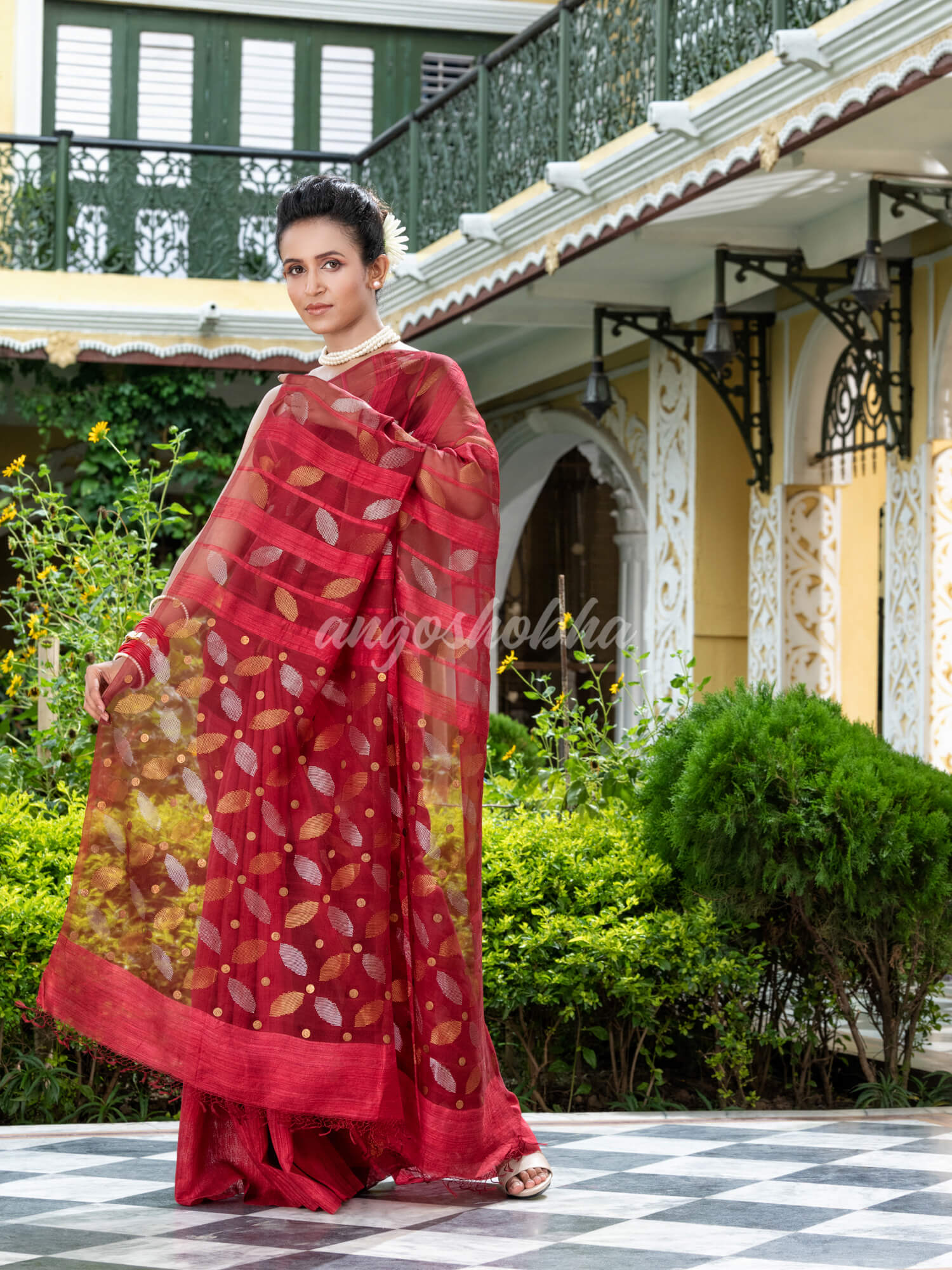 Maroon Matka Silk Handloom Saree