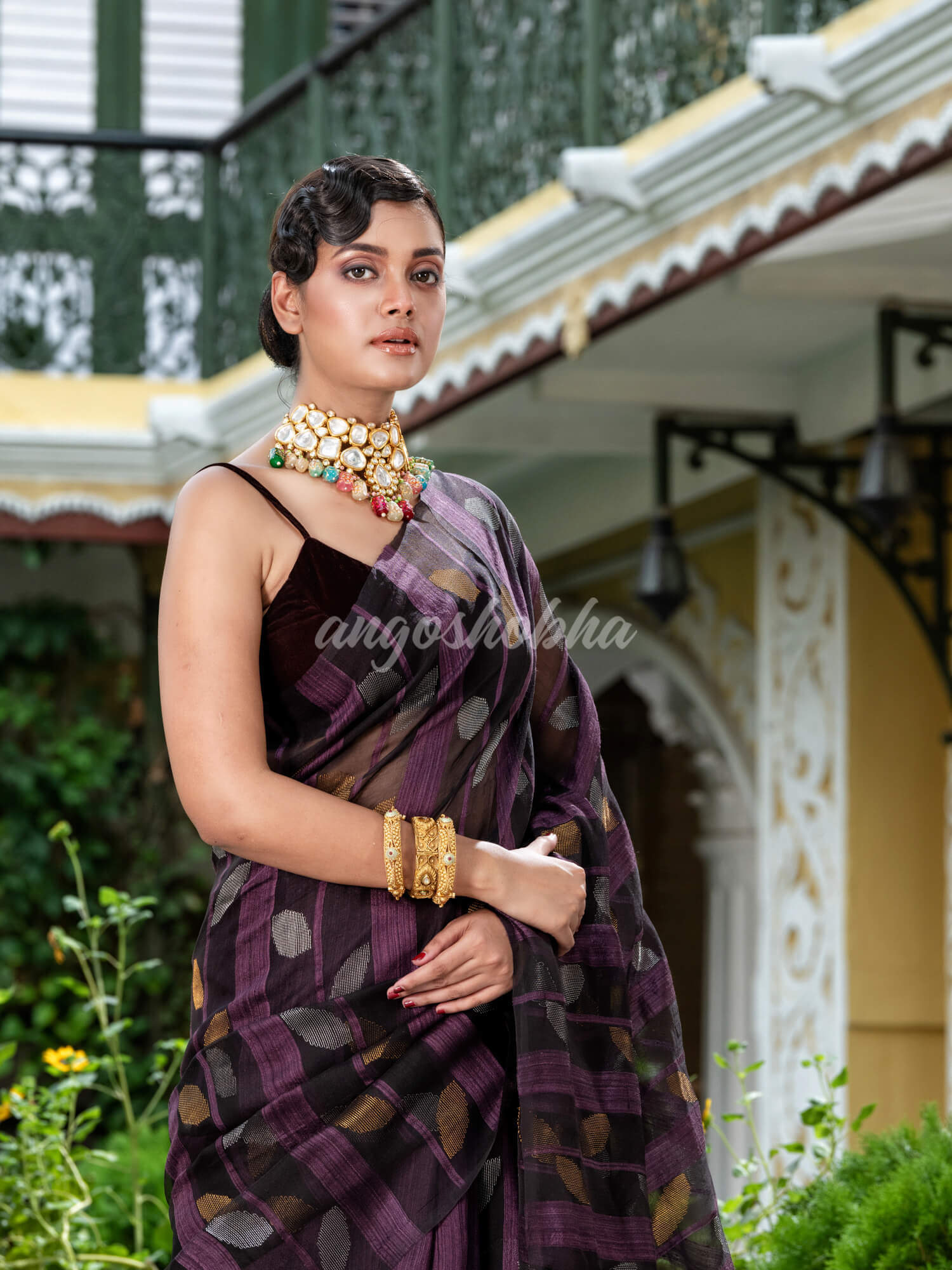 Chocolate Matka Silk Handloom Saree