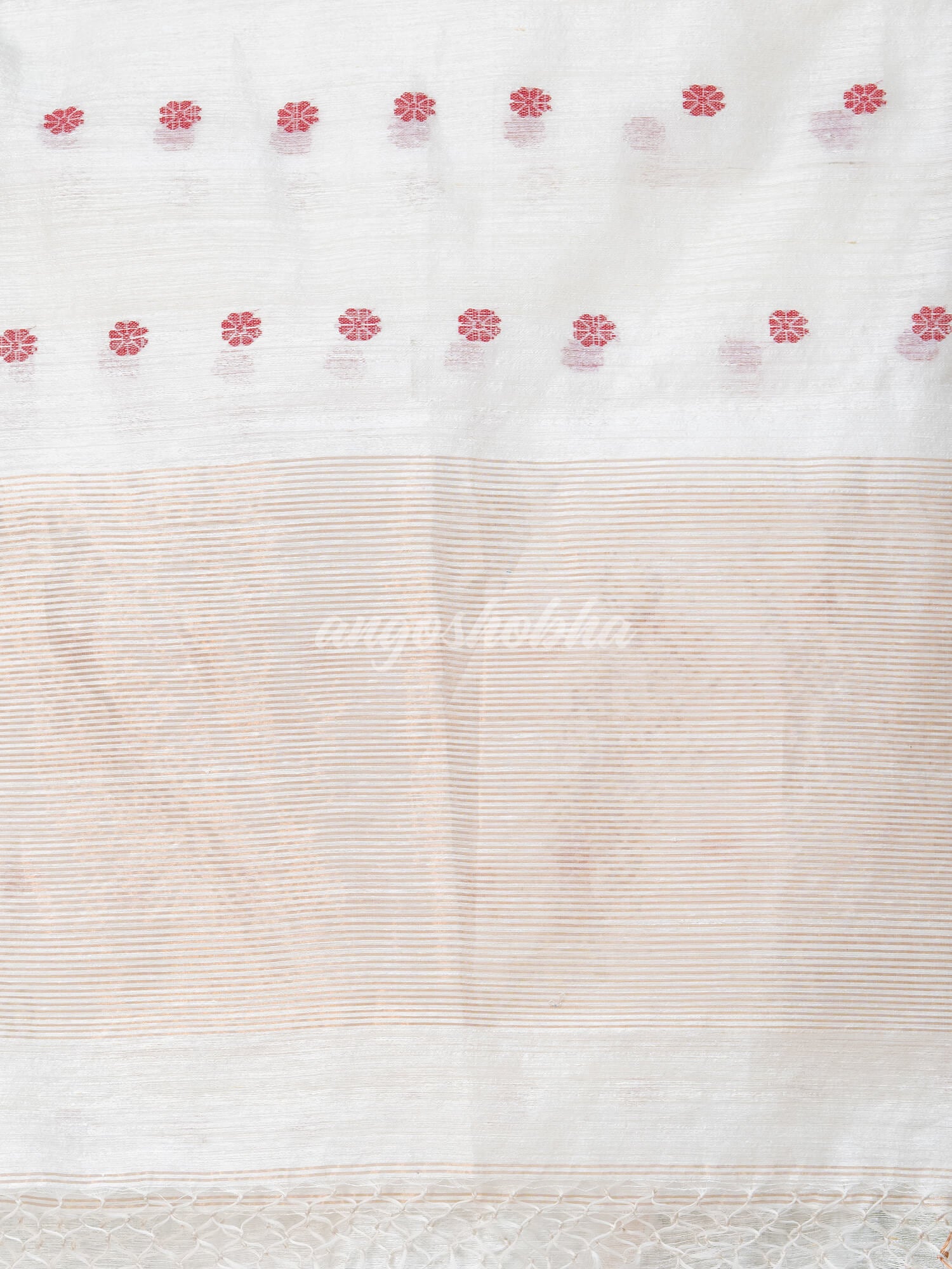 White Matka Silk Handloom Saree