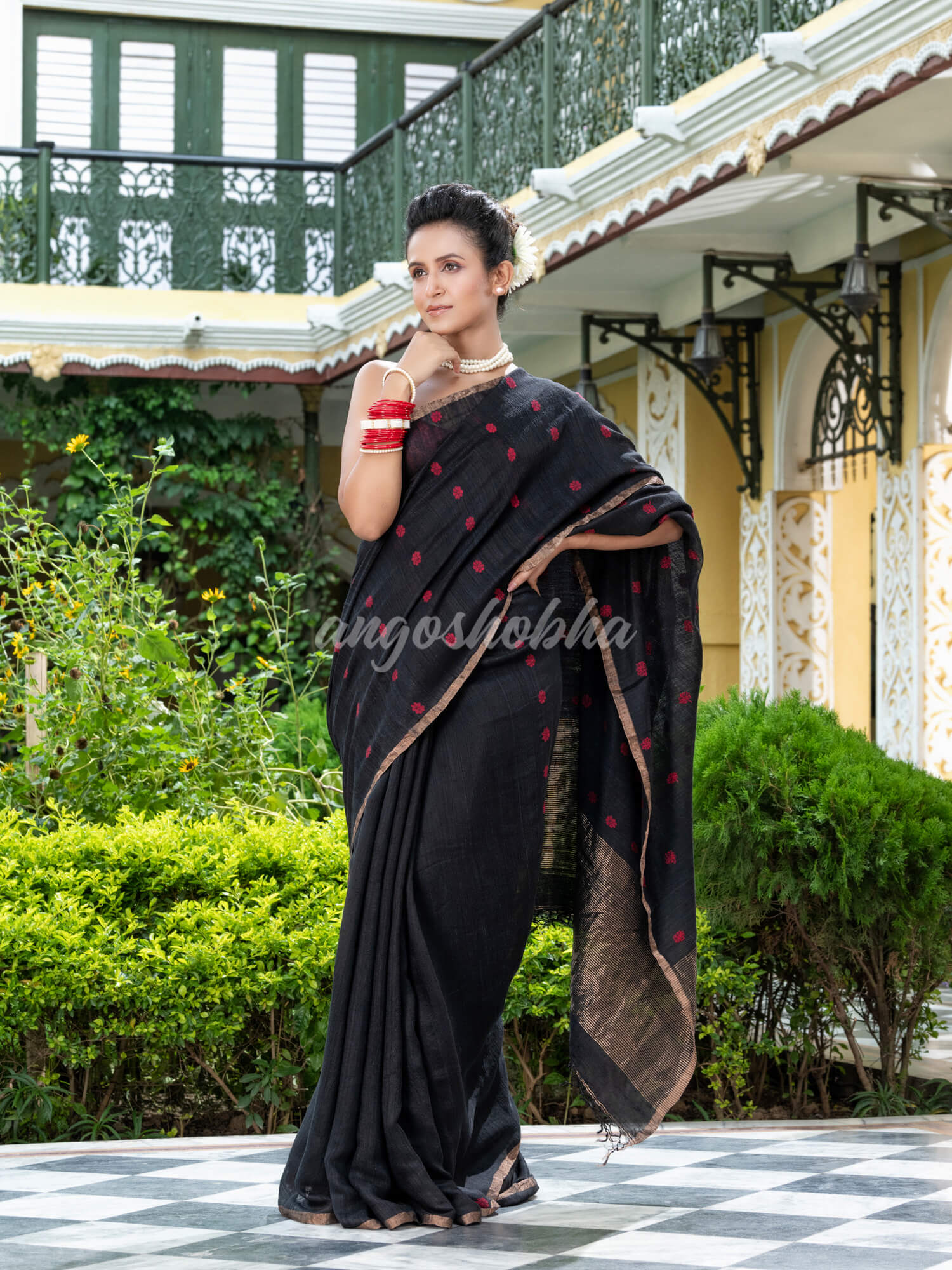 Black Matka Silk Handloom Saree