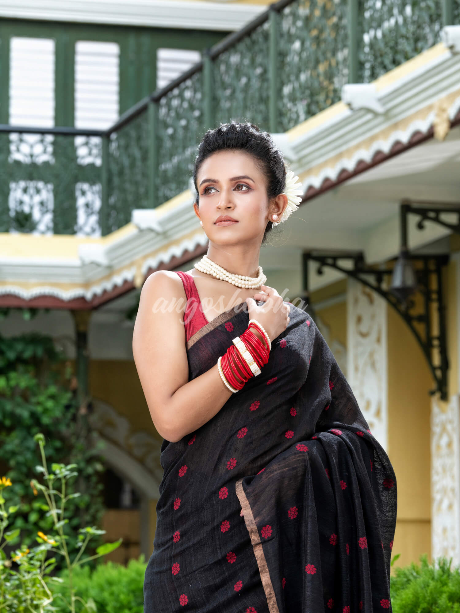 Black Matka Silk Handloom Saree