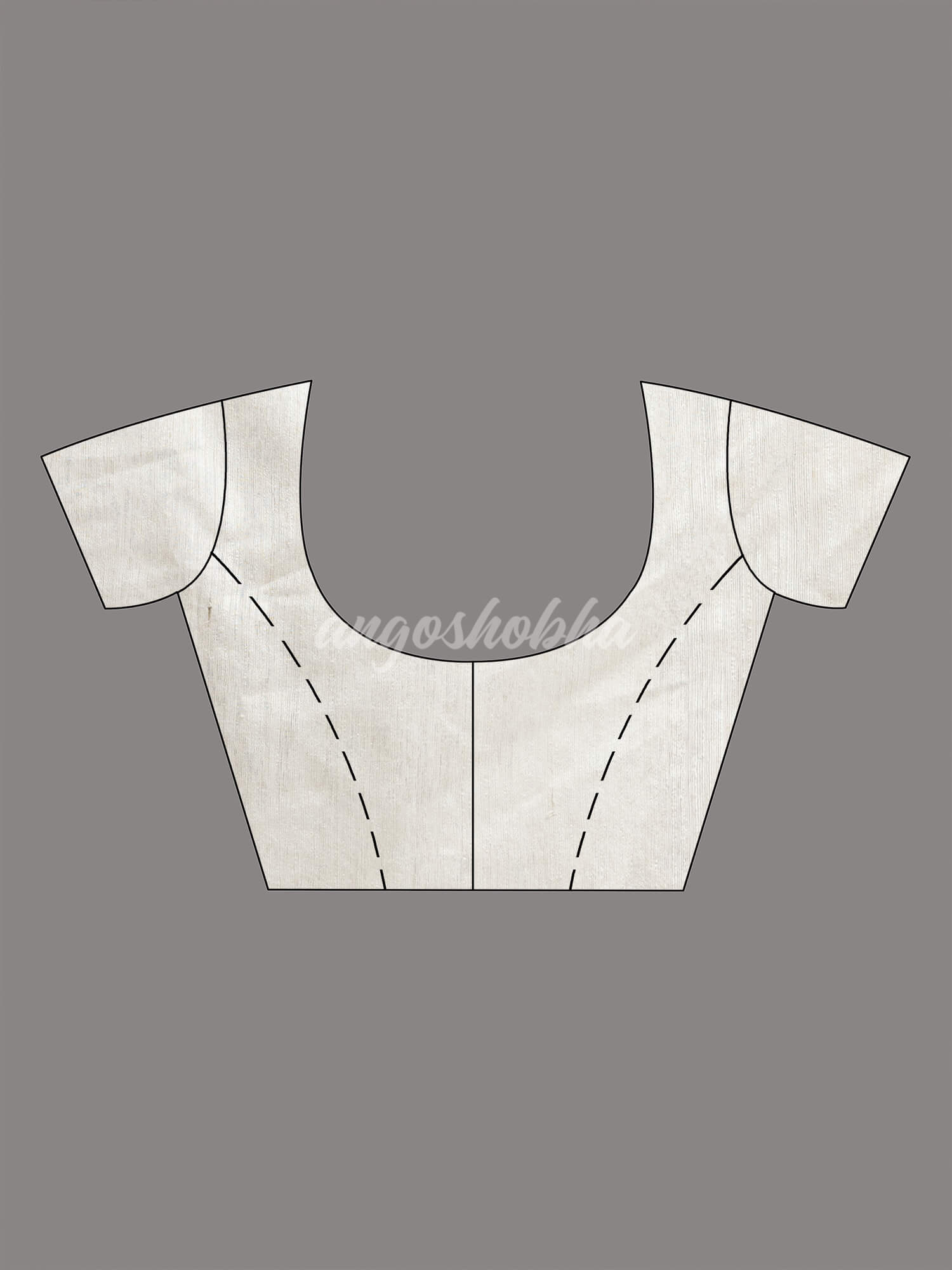 White Matka Silk Handloom Saree blouse
