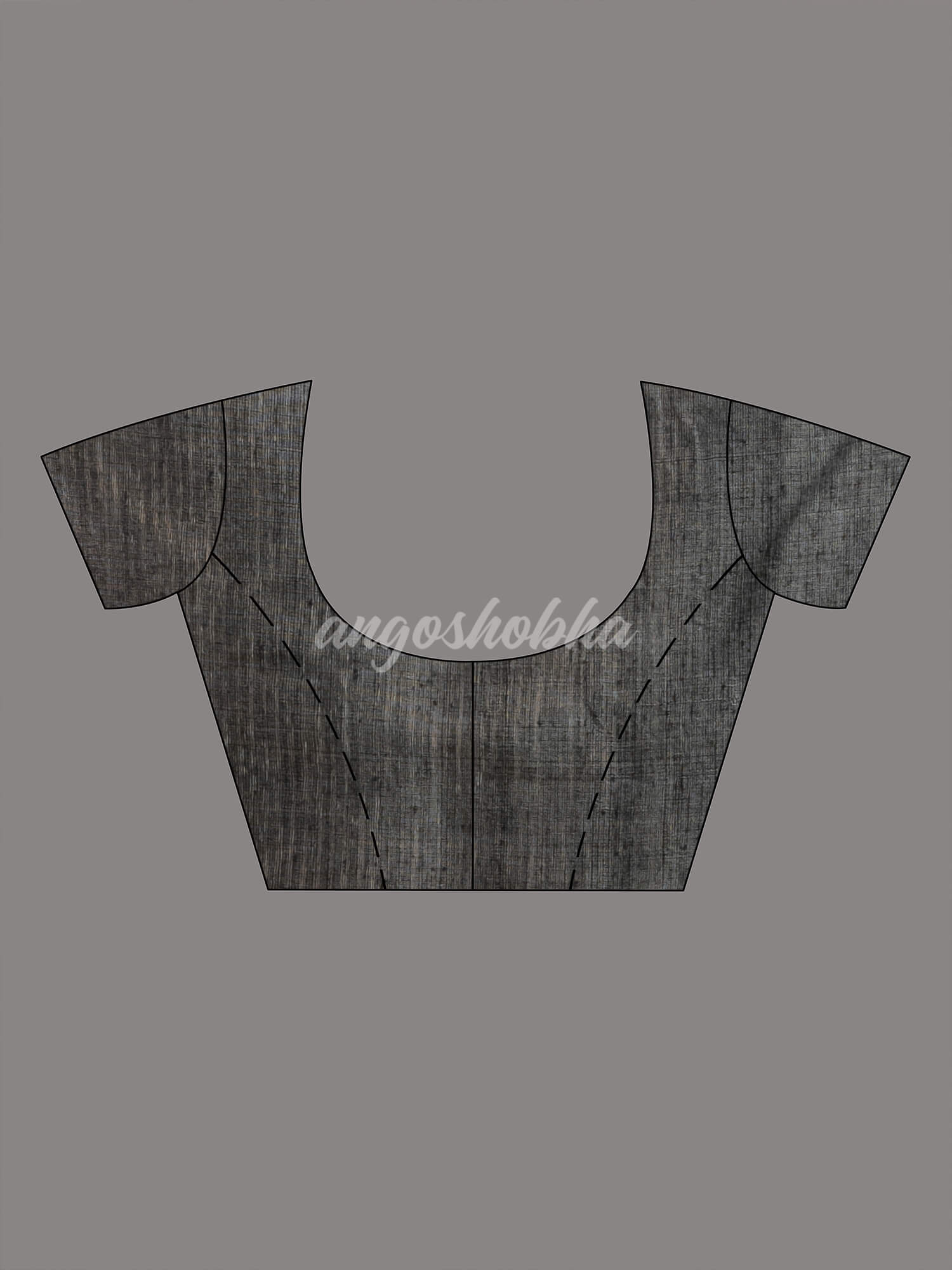 Grey Matka Silk Handloom Saree blouse