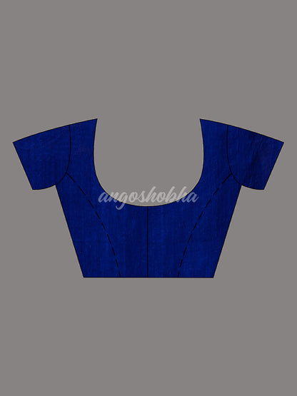 Blue Silk Handloom Saree blouse