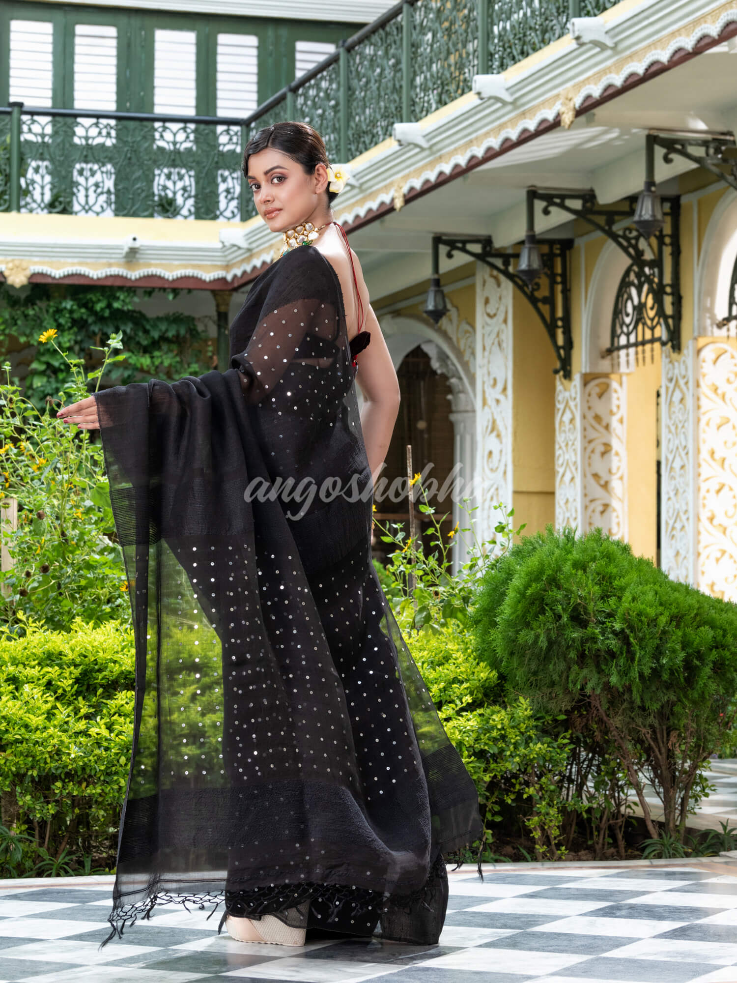 Black Matka Silk Handloom Saree