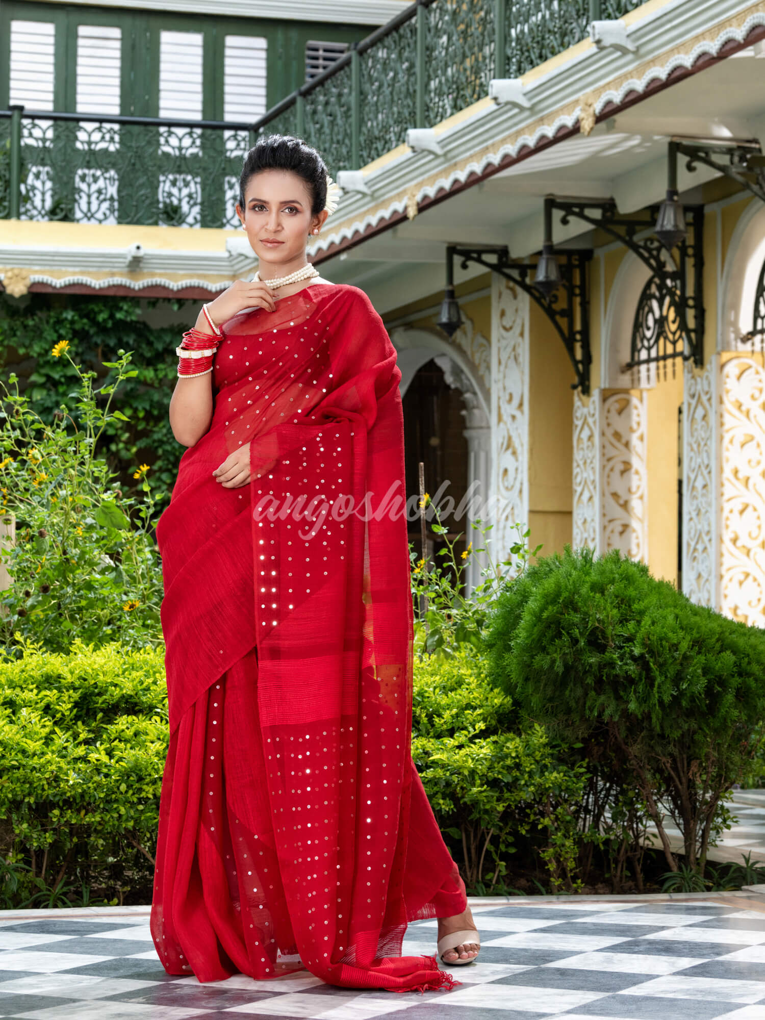 Red Matka Silk Handloom Saree