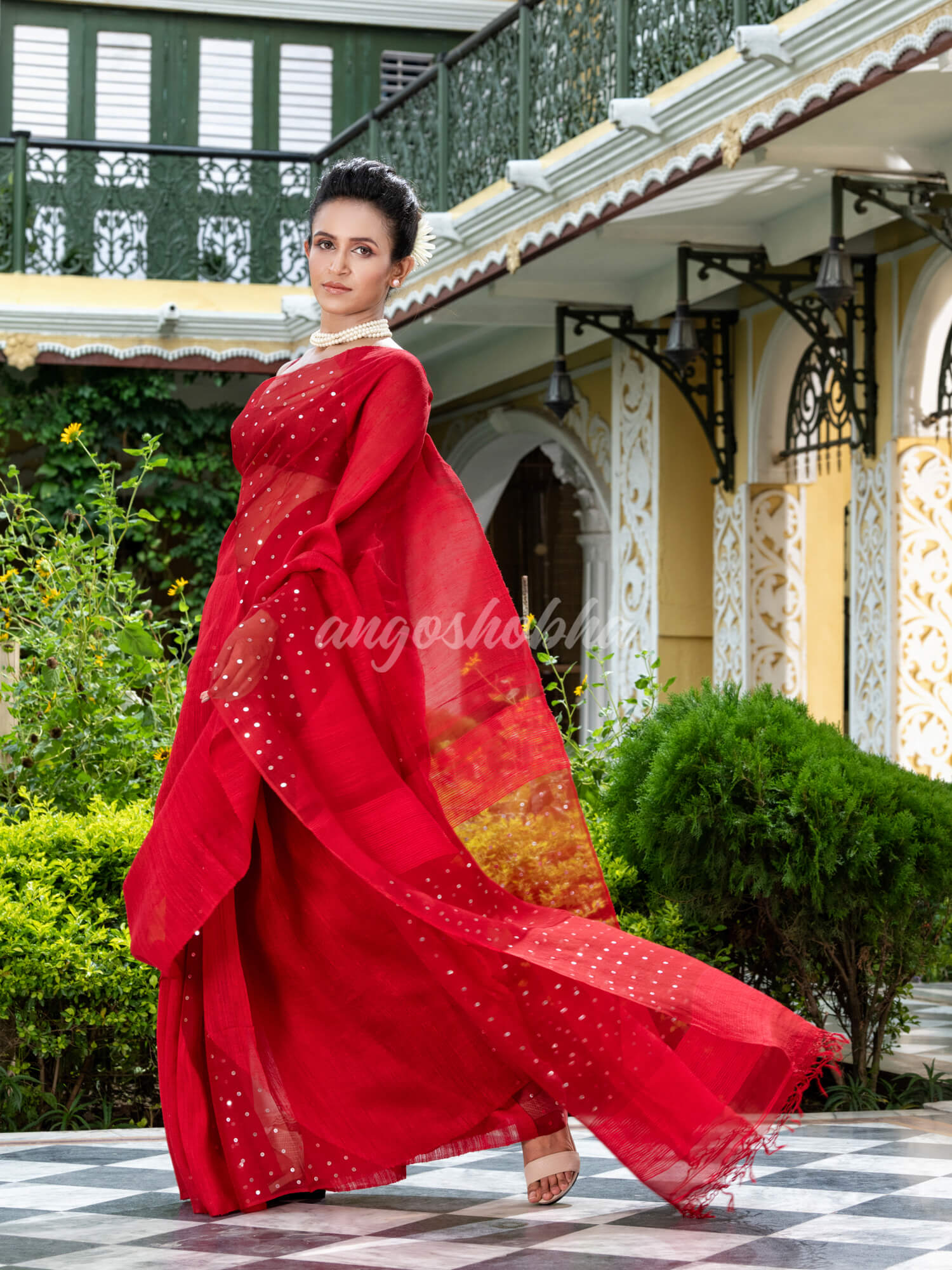 Red Matka Silk Handloom Saree
