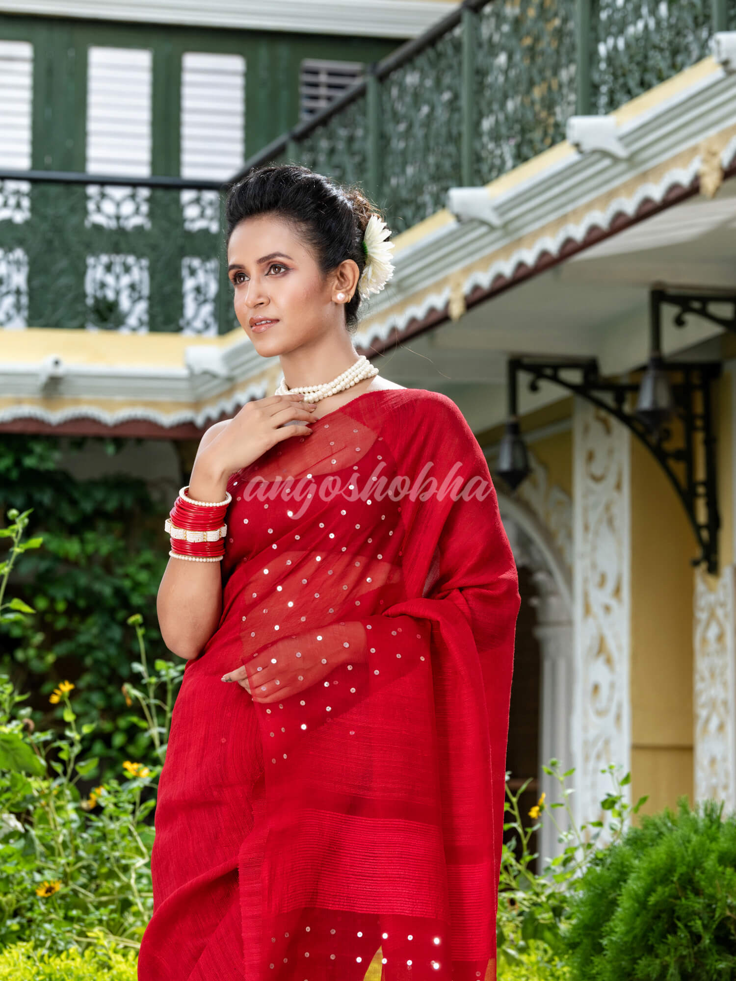 Red Matka Silk Handloom Saree