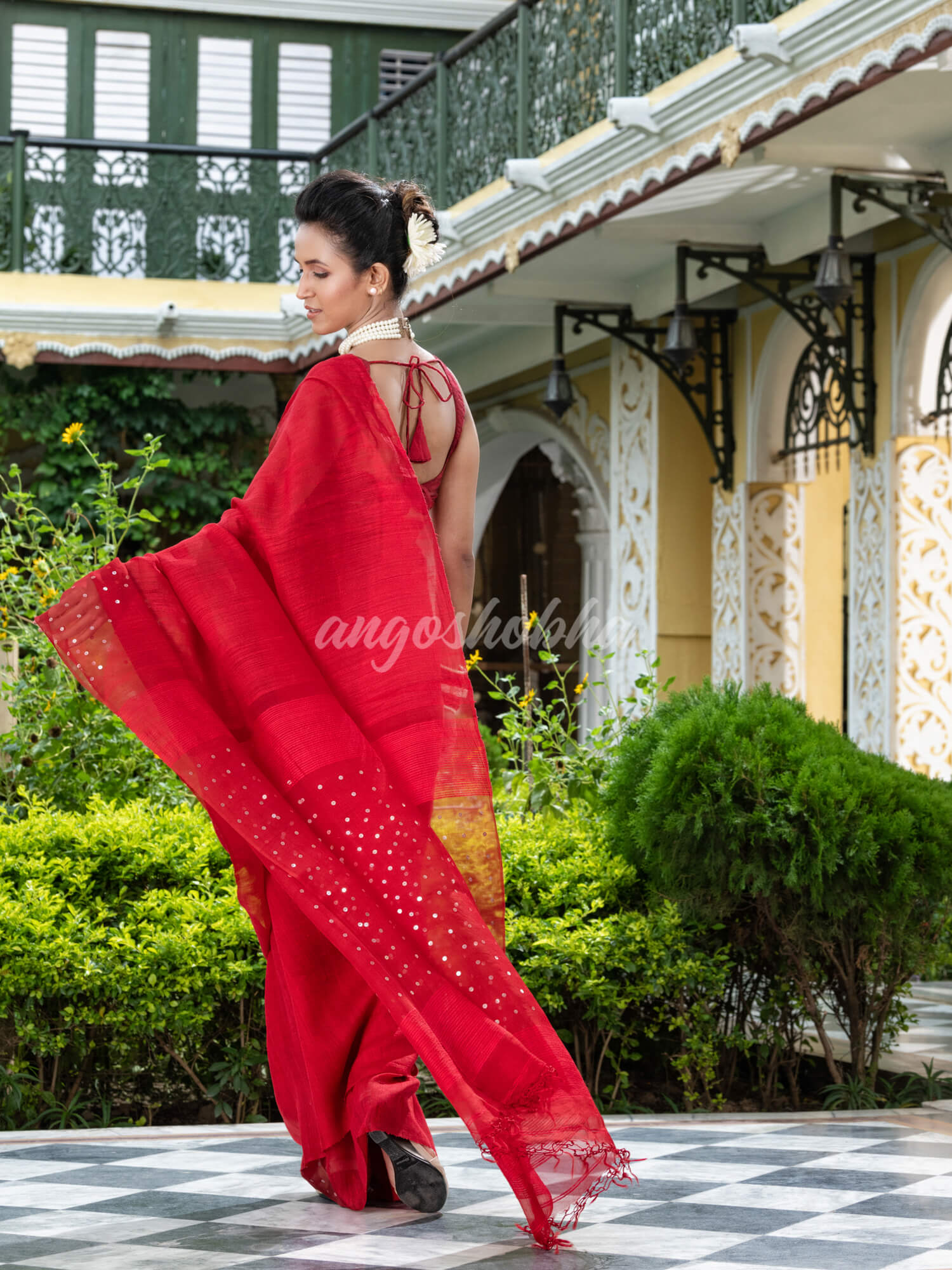 Red Matka Silk Handloom Saree