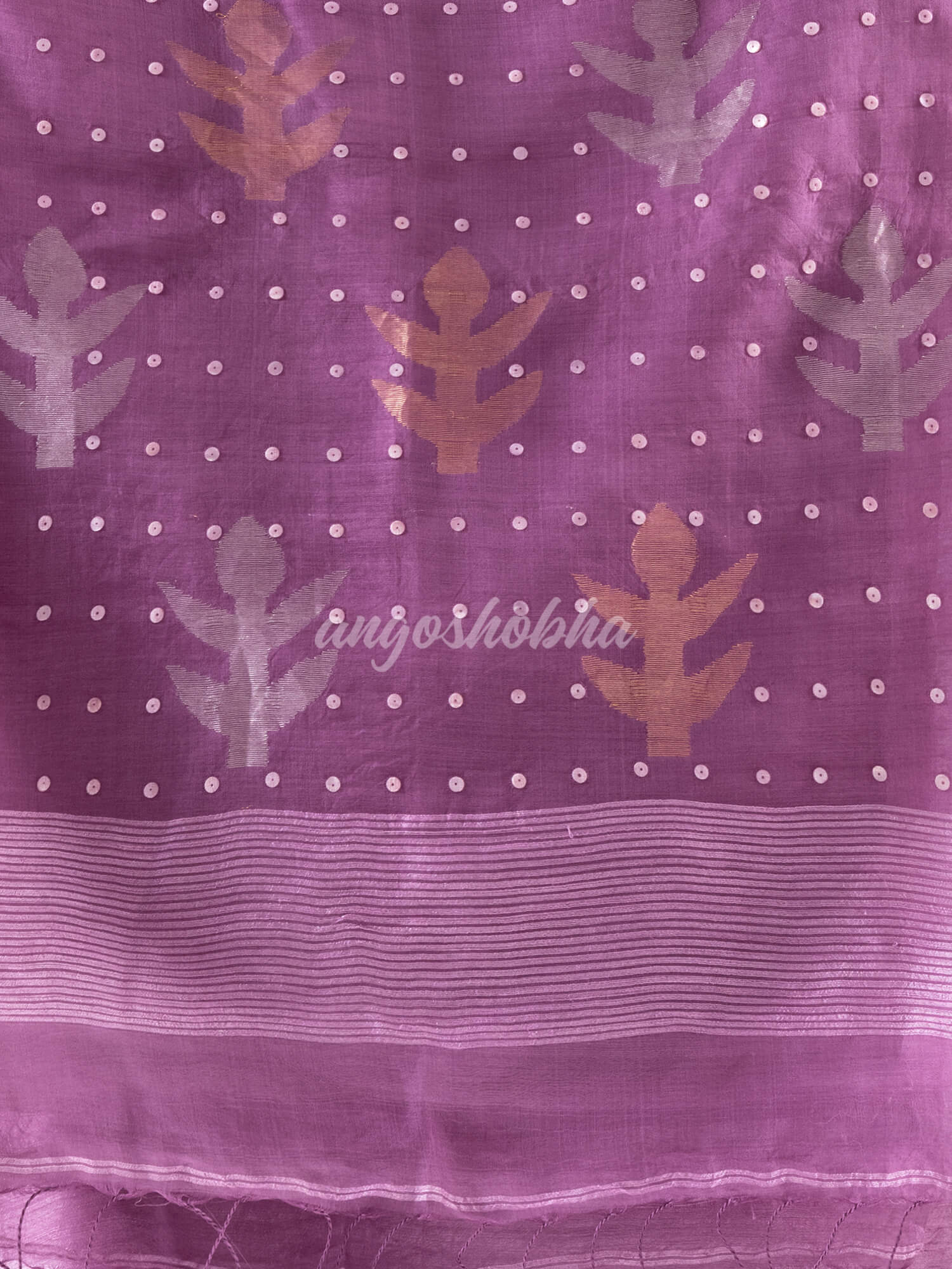 Light Purple Matka Silk Handloom Saree