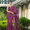 Purple Matka Silk Handloom Saree