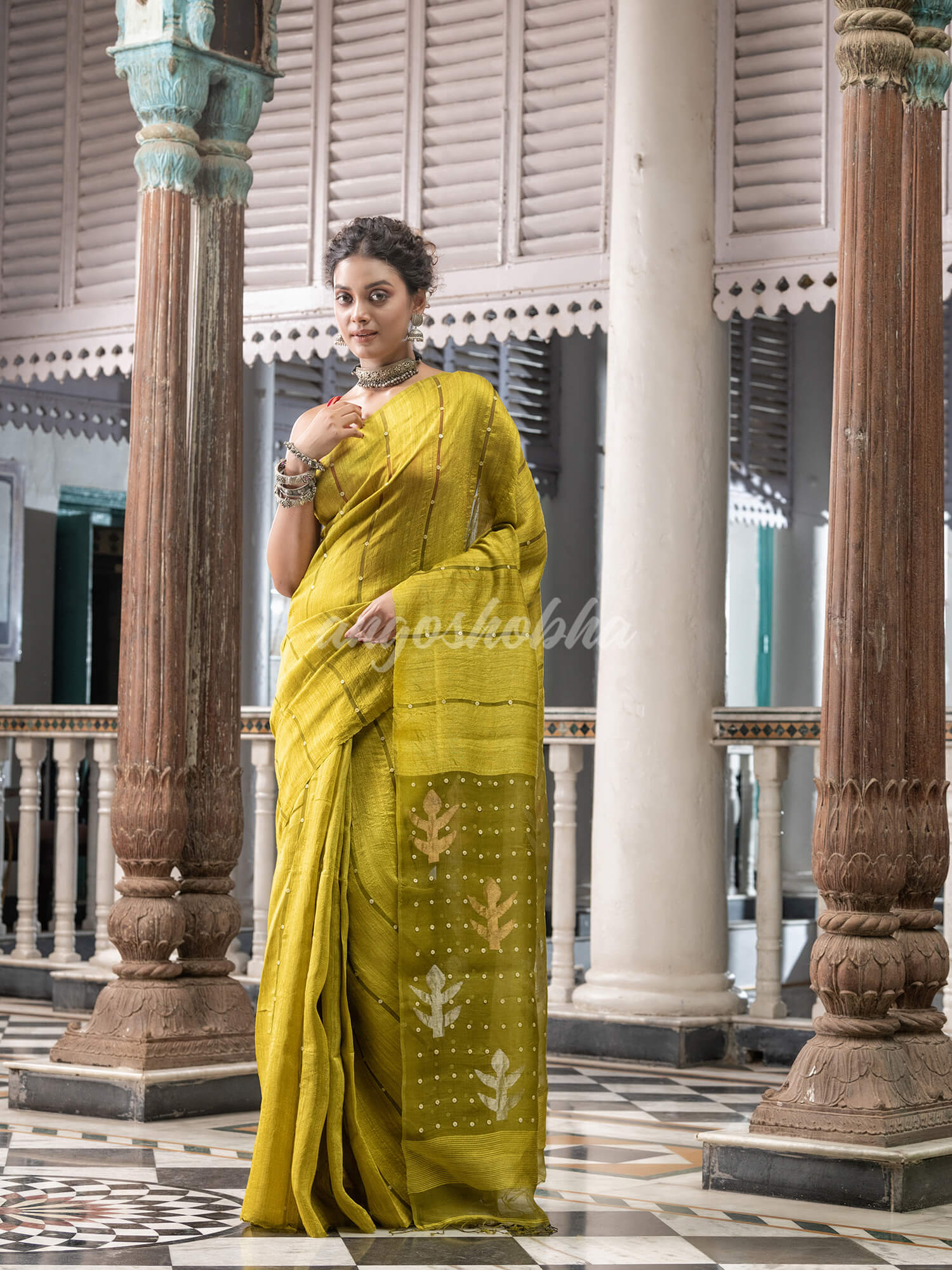 Lemon Matka Silk Handloom Saree