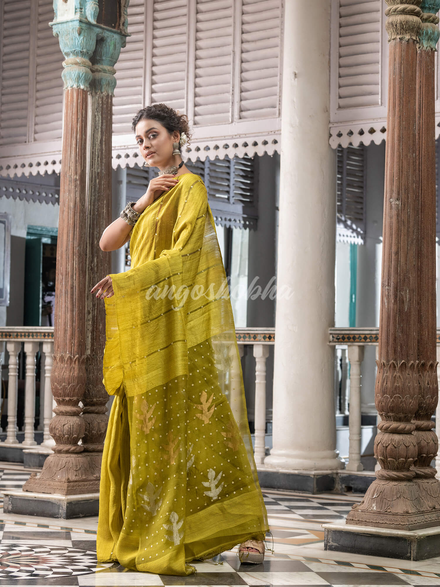 Lemon Matka Silk Handloom Saree