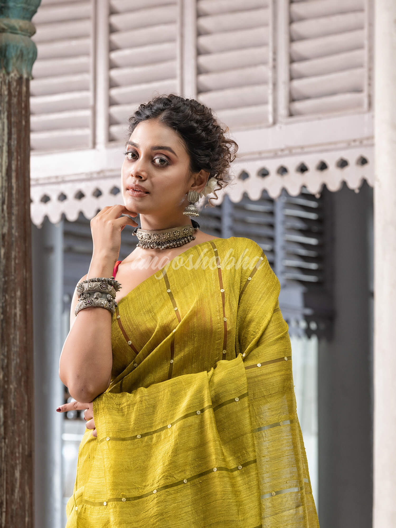 Lemon Matka Silk Handloom Saree