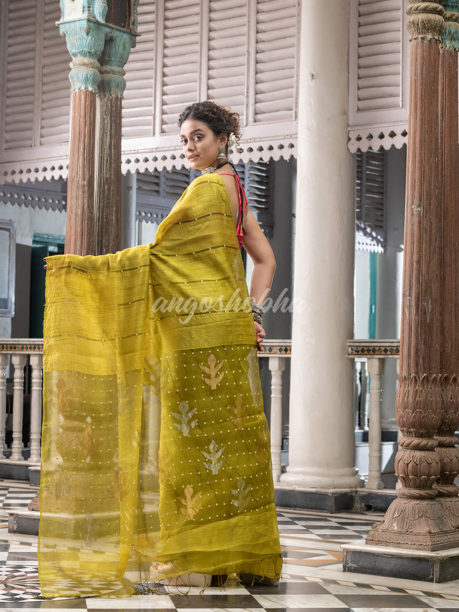 Lemon Matka Silk Handloom Saree