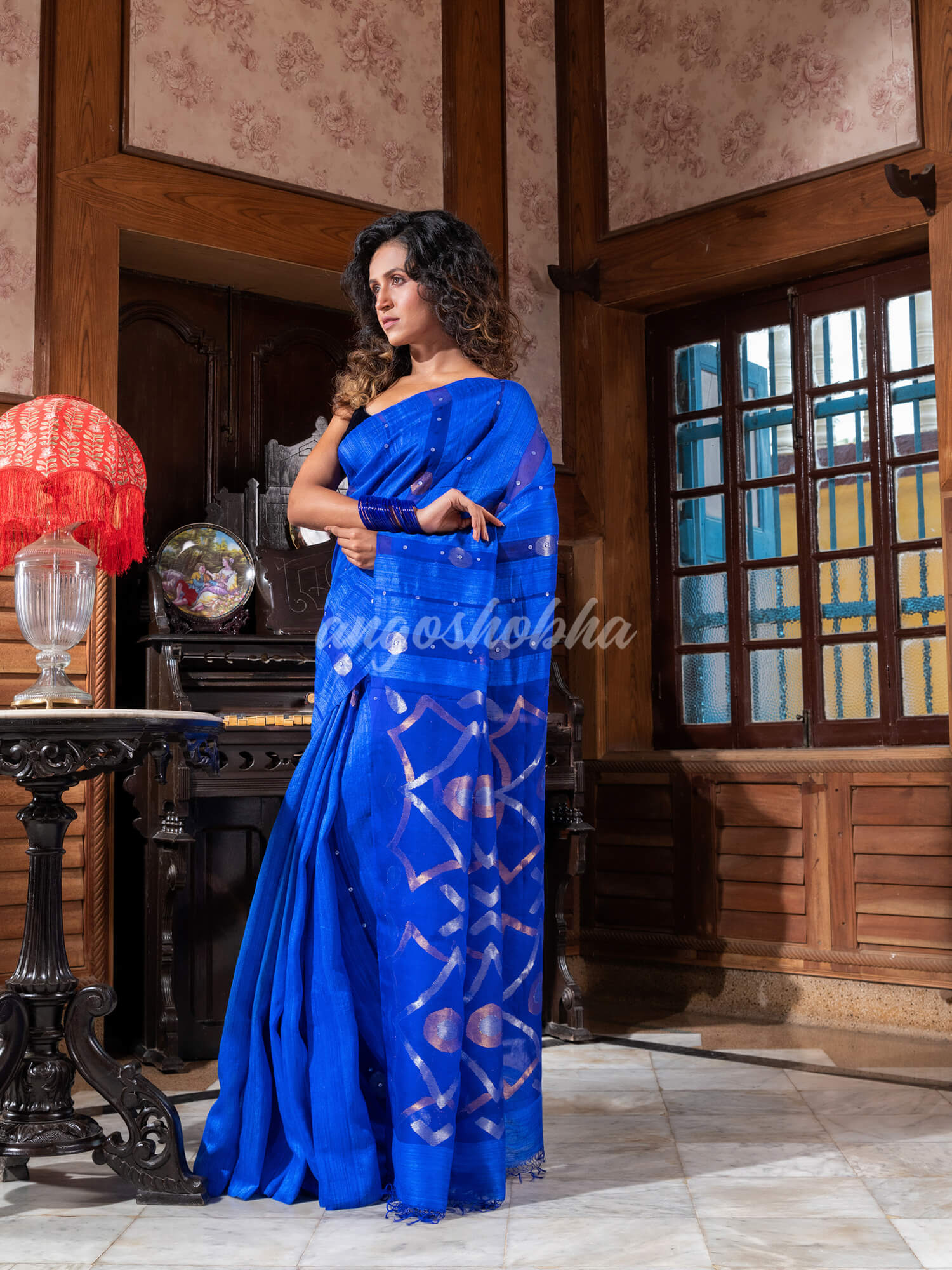 Blue Matka Silk Handloom Saree wholesale price