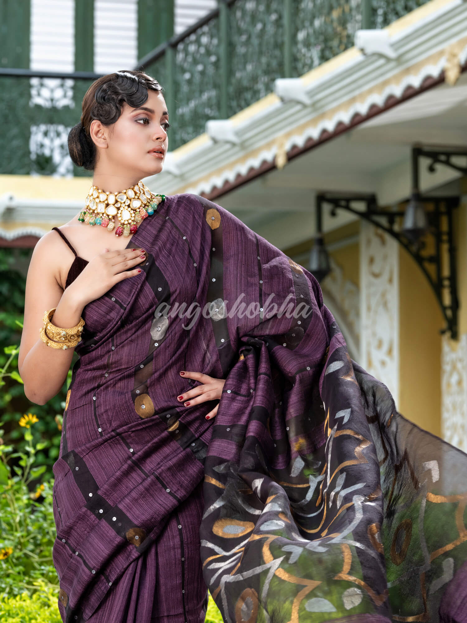 Chocolate Matka Silk Handloom Saree wholesale price