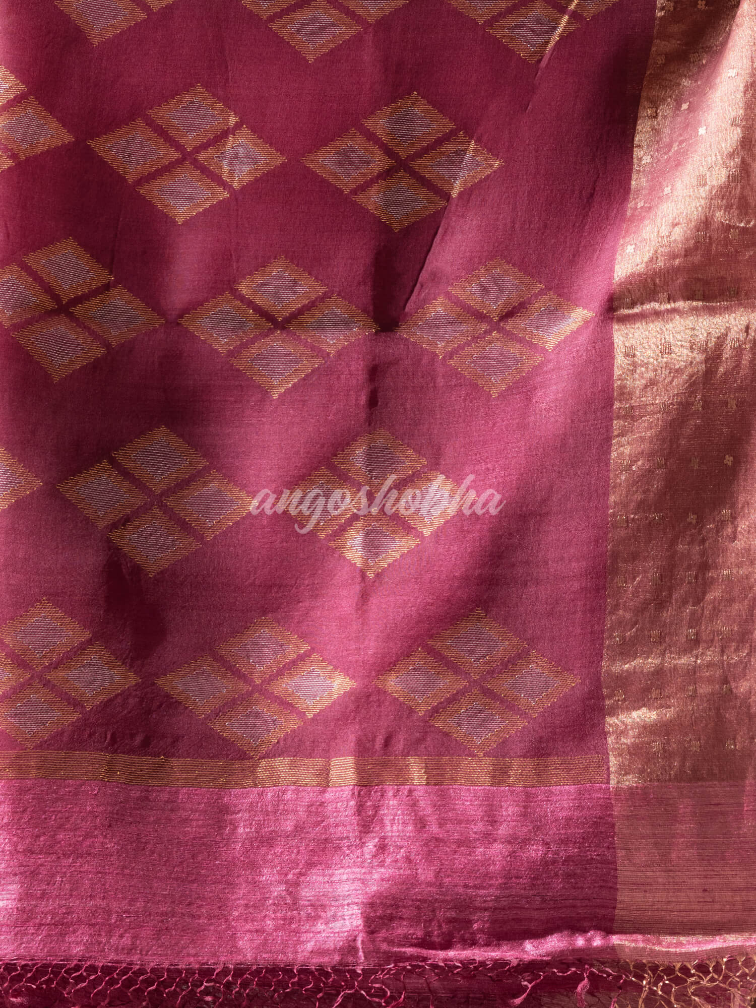 Wine Matka Silk Handloom Saree