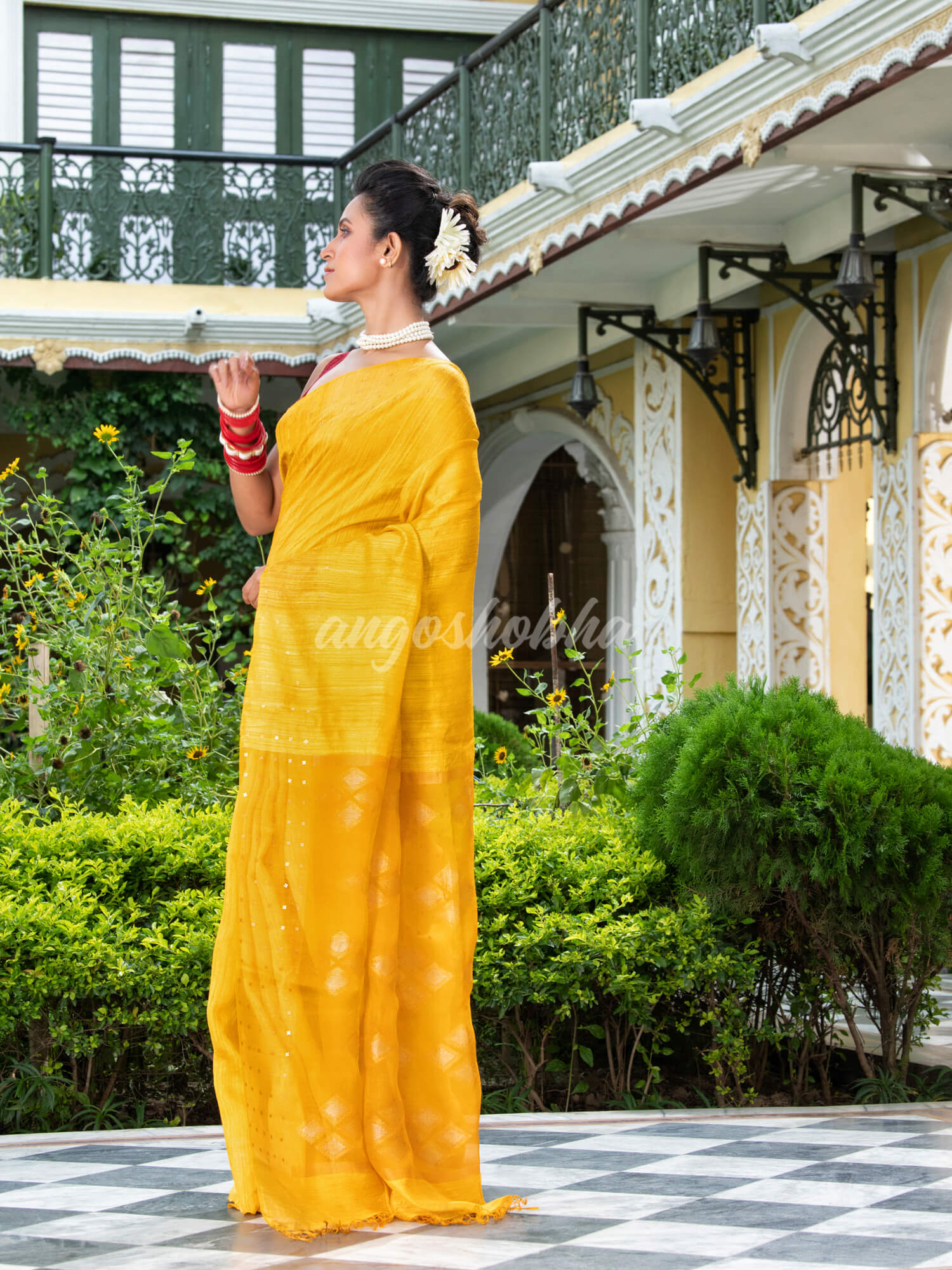 Yellow Matka Silk Handloom Saree