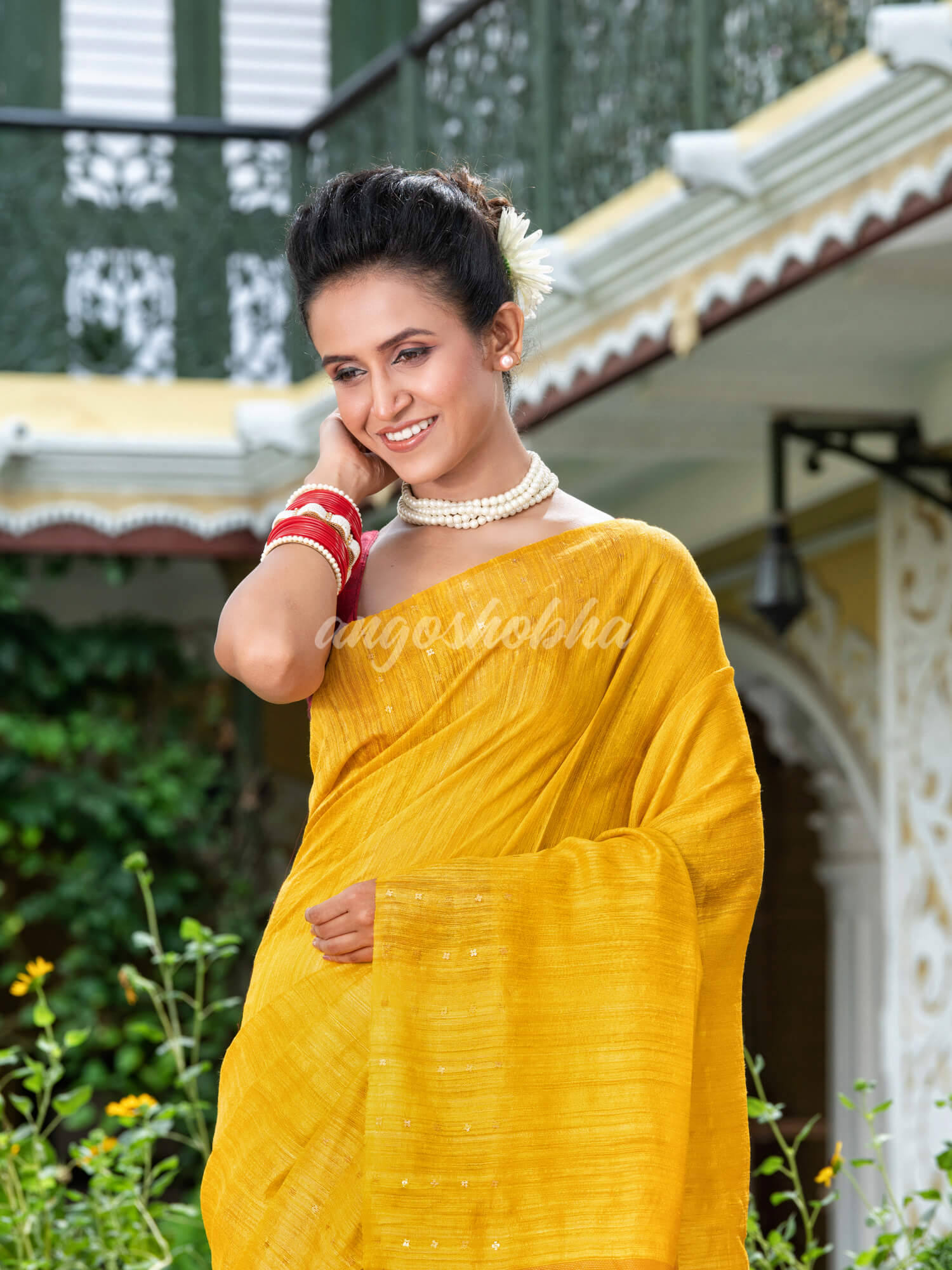 Yellow Matka Silk Handloom Saree