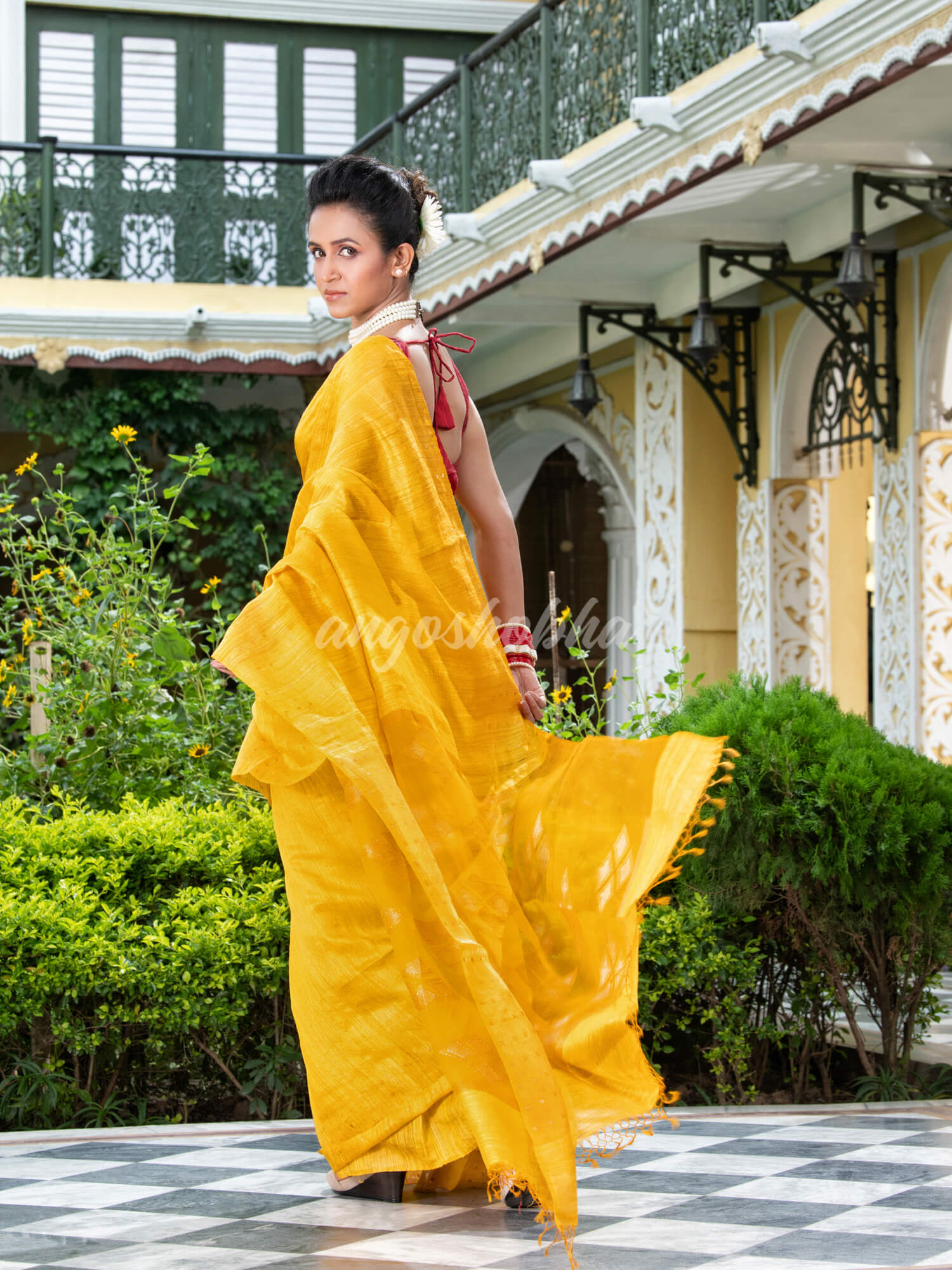 Yellow Matka Silk Handloom Saree