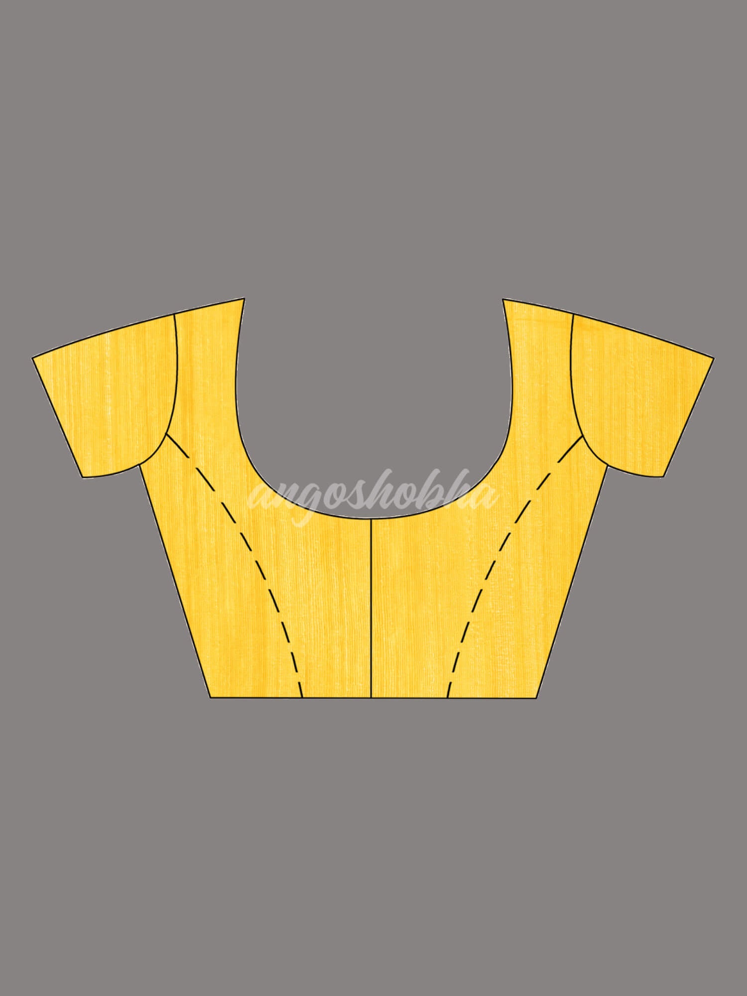 Yellow Matka Silk Handloom Saree blouse design at low price
