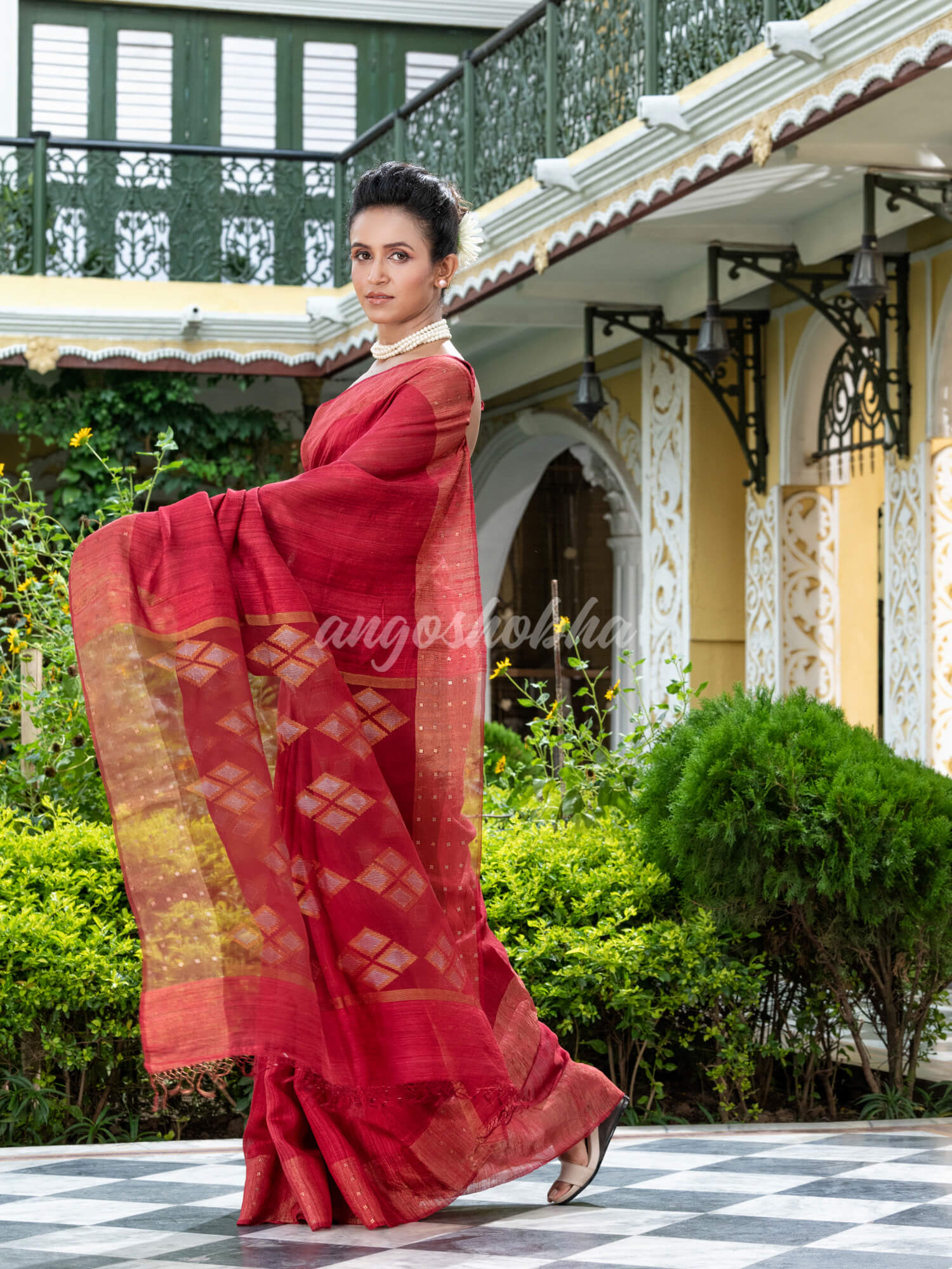 Maroon Matka Silk Handloom Saree wholesale price