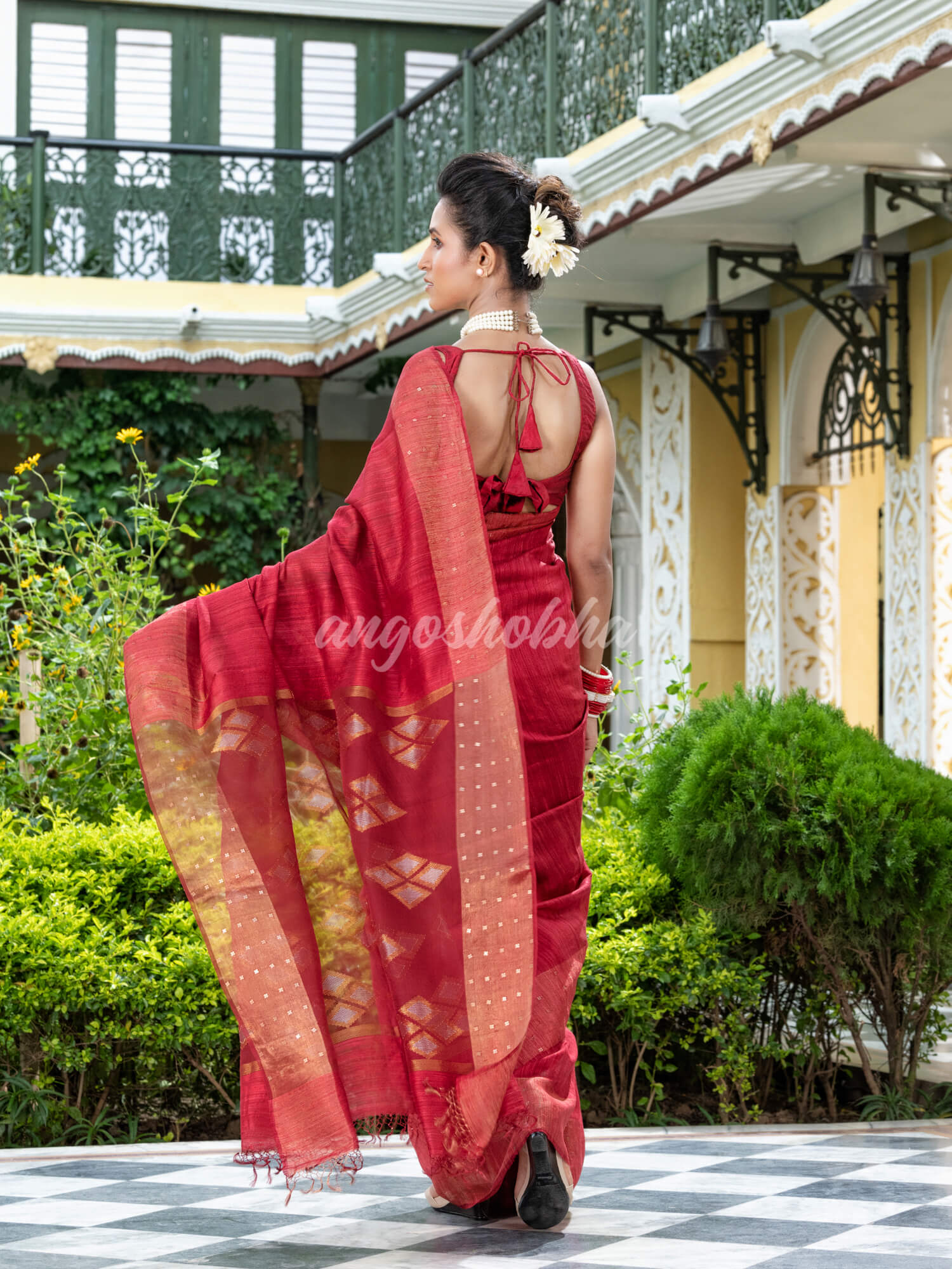 Maroon Matka Silk Handloom Saree wholesale price