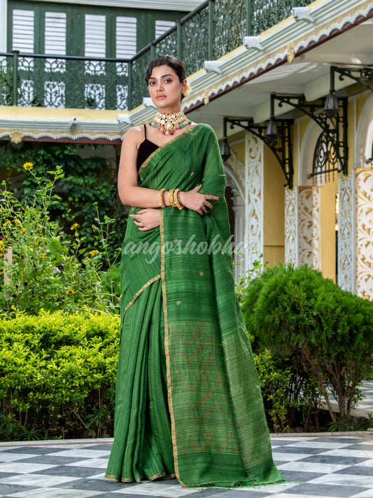 Green Matka Silk Handloom Saree wholesale price