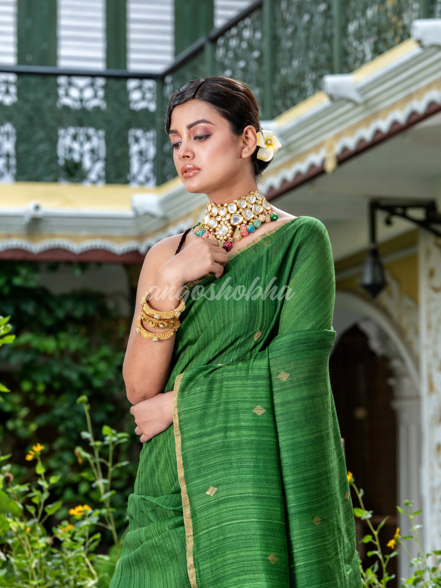 Green Matka Silk Handloom Saree wholesale price