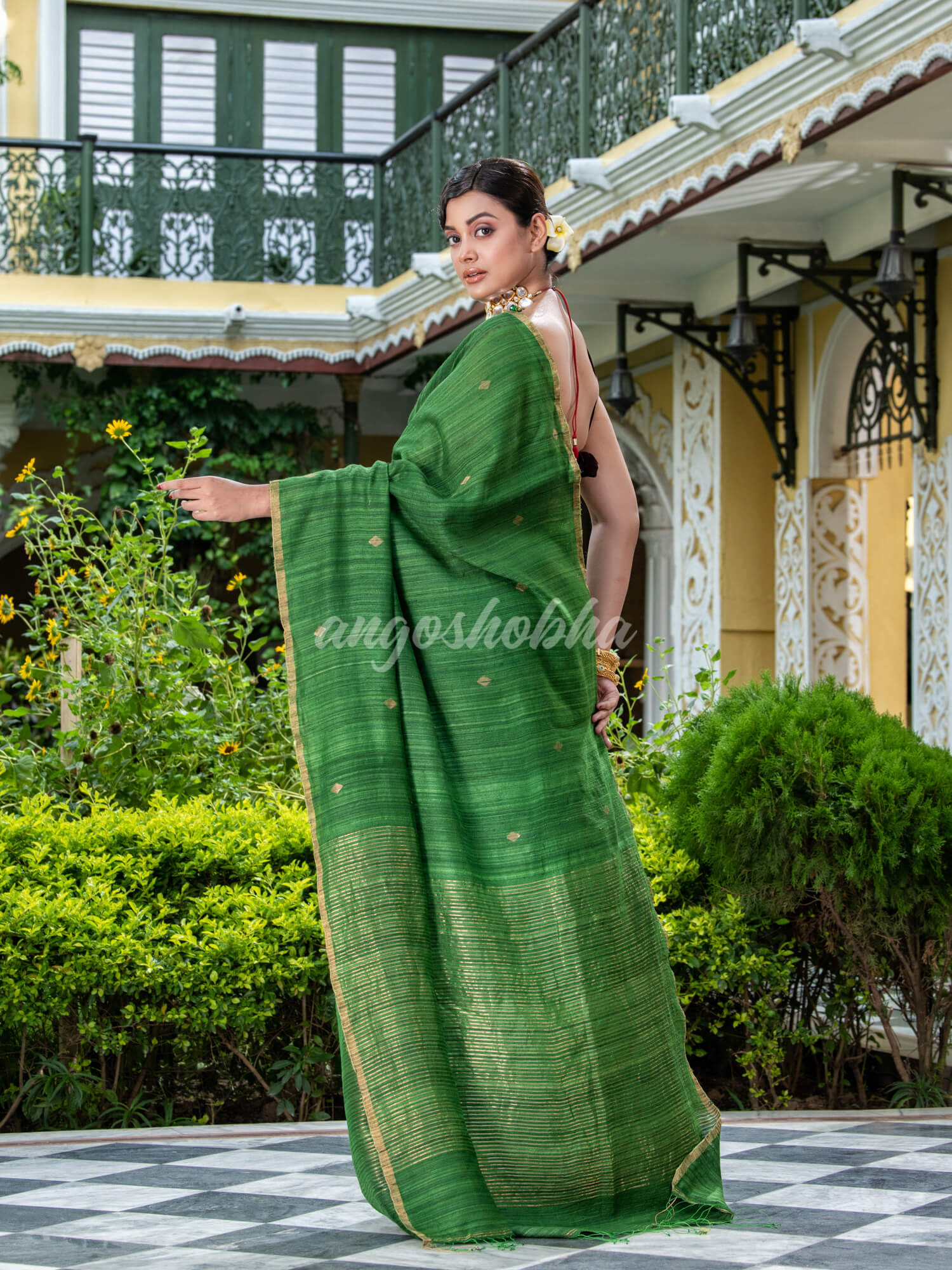 Green Matka Silk Handloom Saree wholesale price online