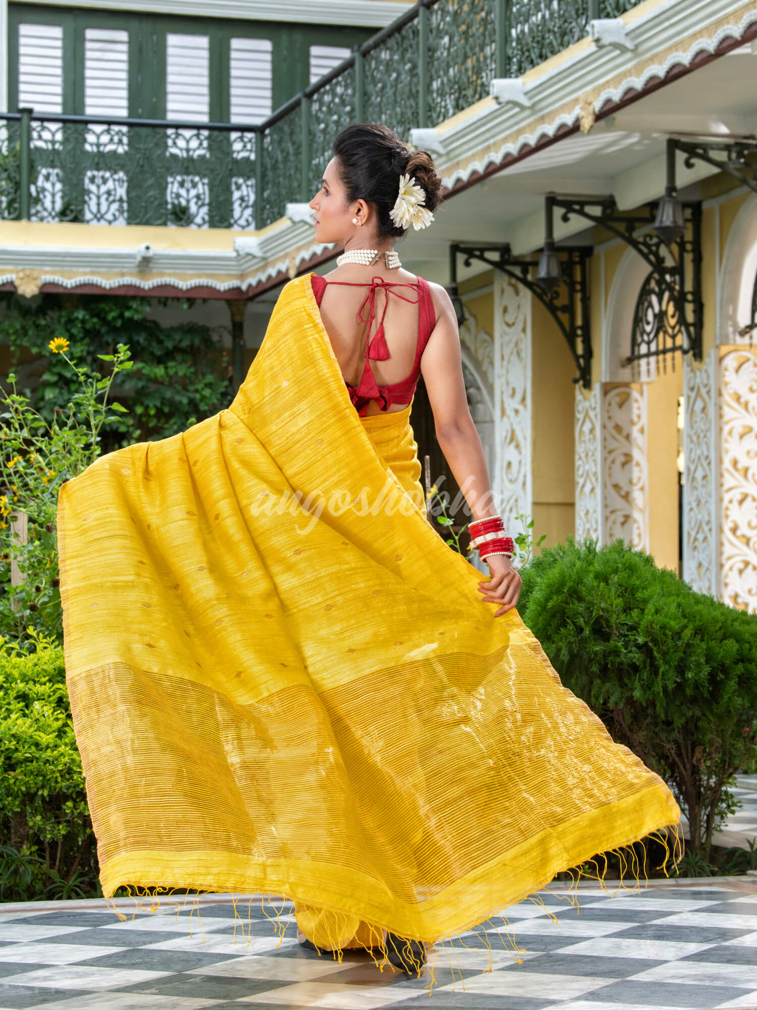 Yellow Matka Silk Handloom Saree wholesale for women online