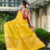 Yellow Matka Silk Handloom Saree wholesale