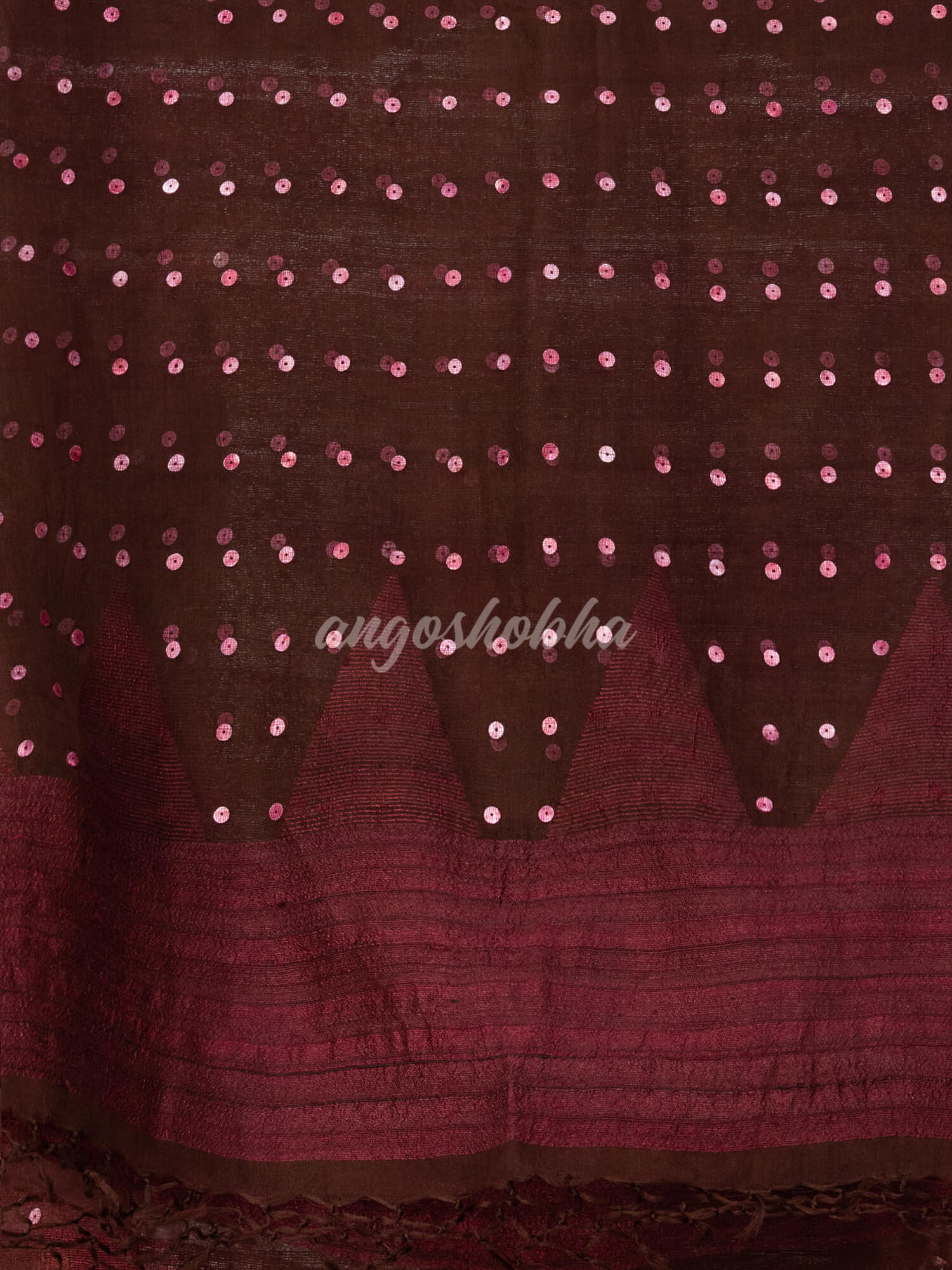 Maroon Silk Ghicha Handloom Saree