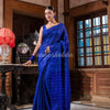 Blue Silk Ghicha Handloom Saree