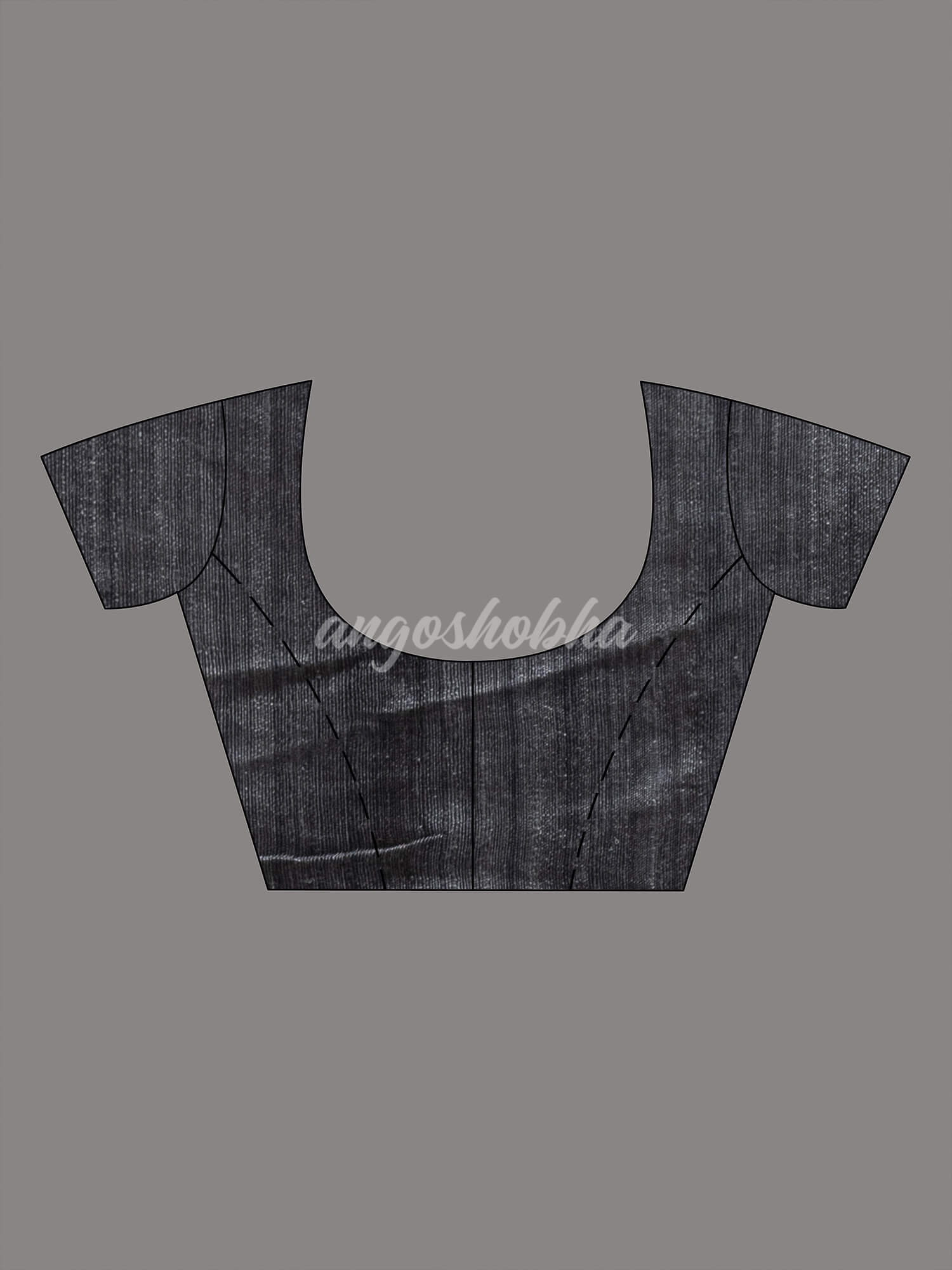 Grey Silk Handloom Saree blouse