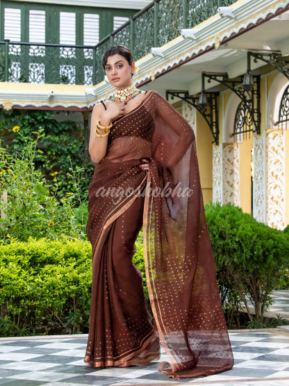 Brown Silk Handloom Saree