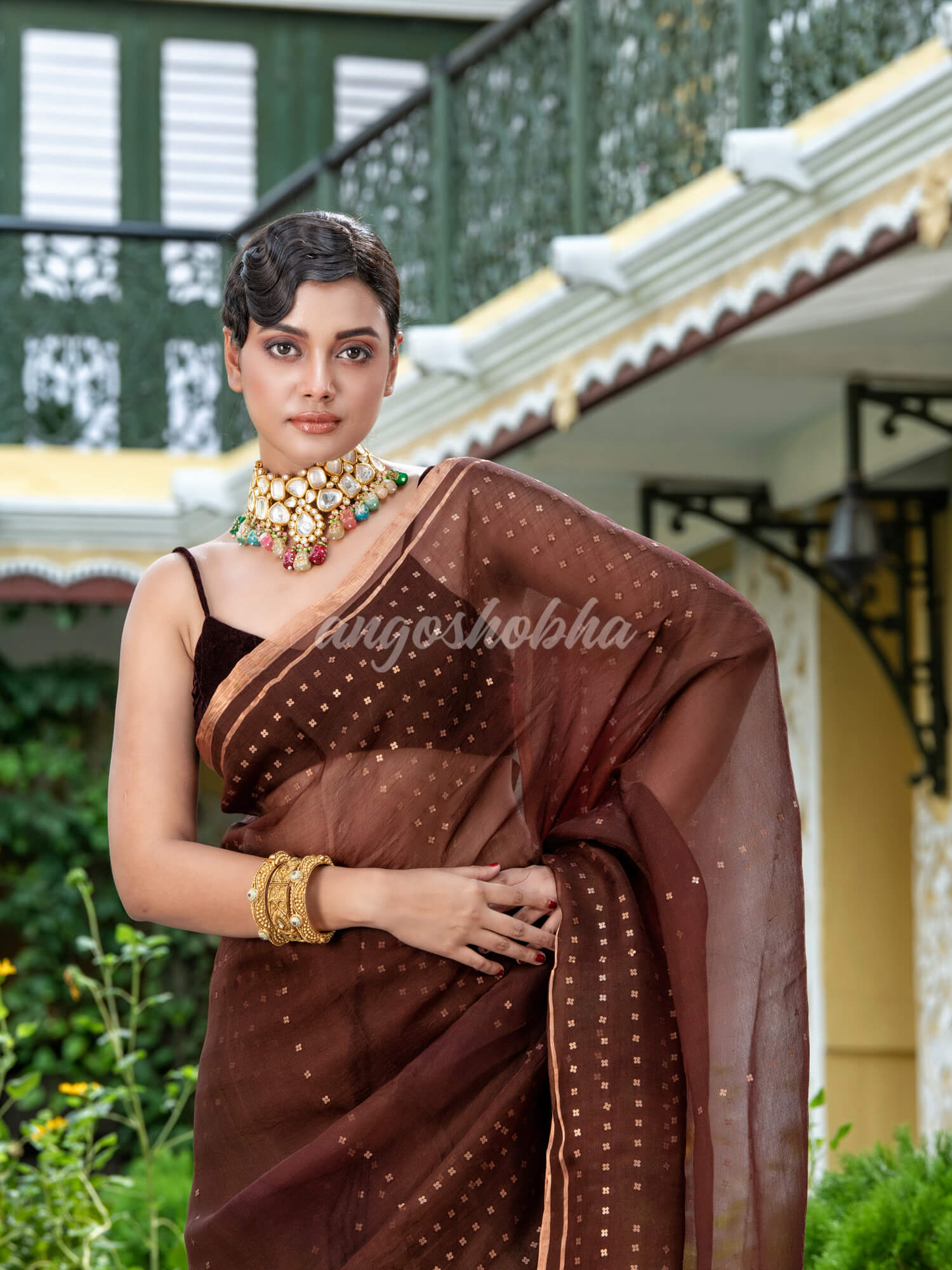 Brown Silk Handloom Saree