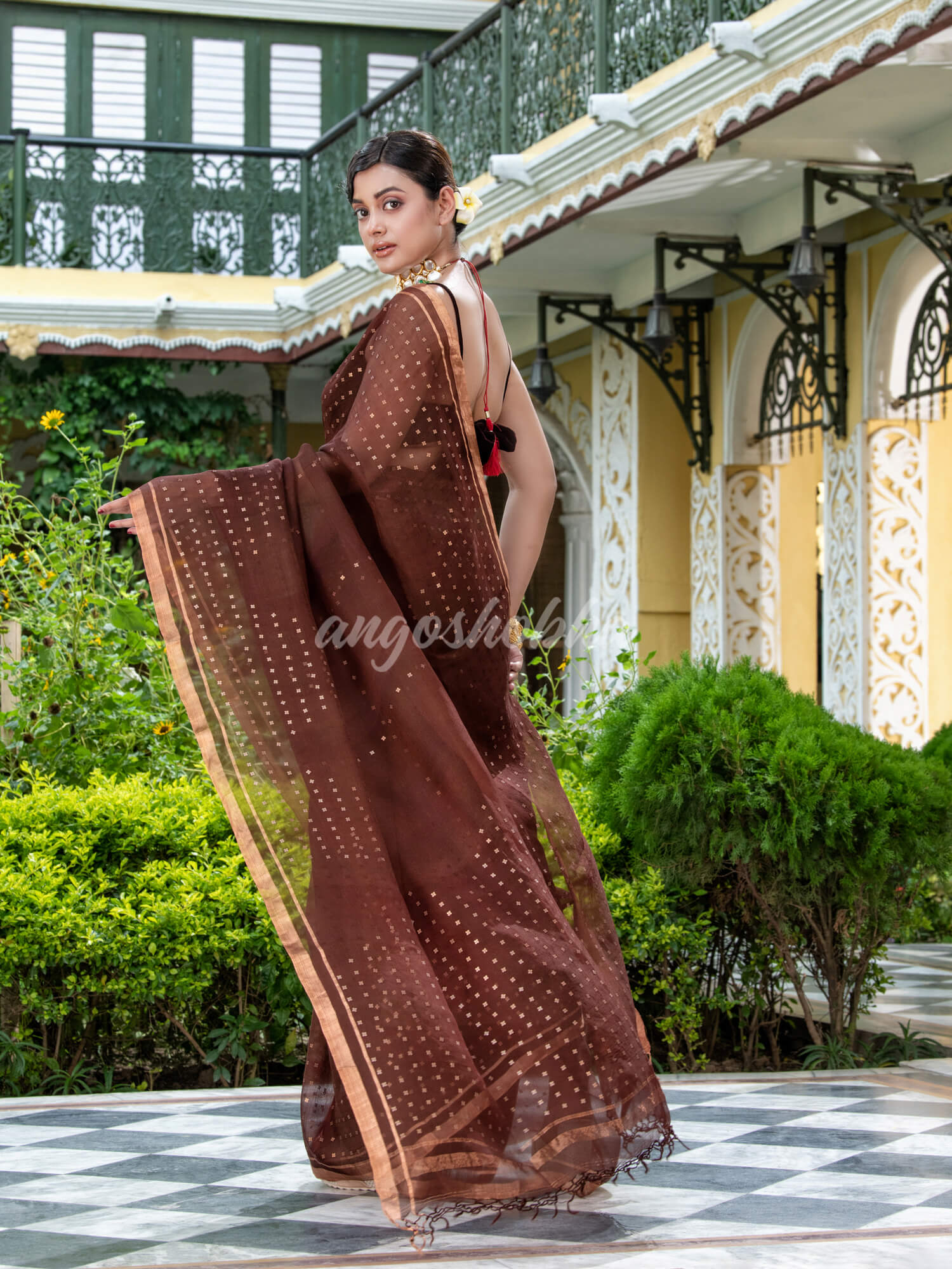 Brown Silk Handloom Saree