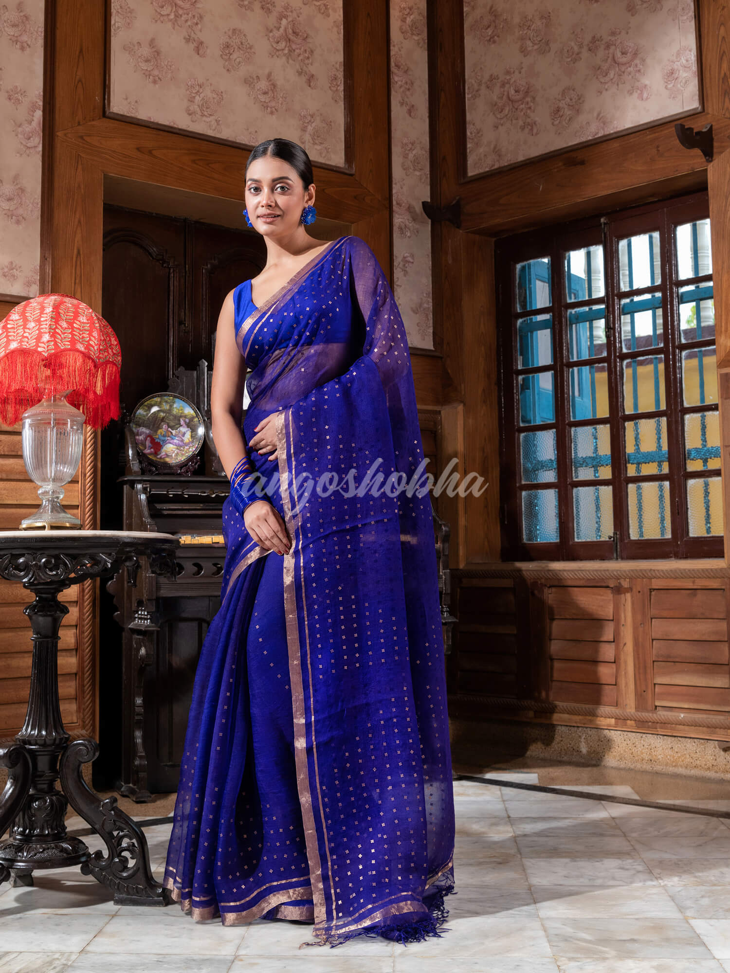 Blue Silk Handloom Saree