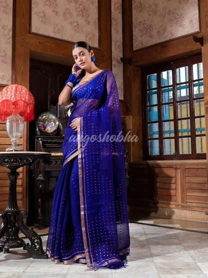 Blue Silk Handloom Saree