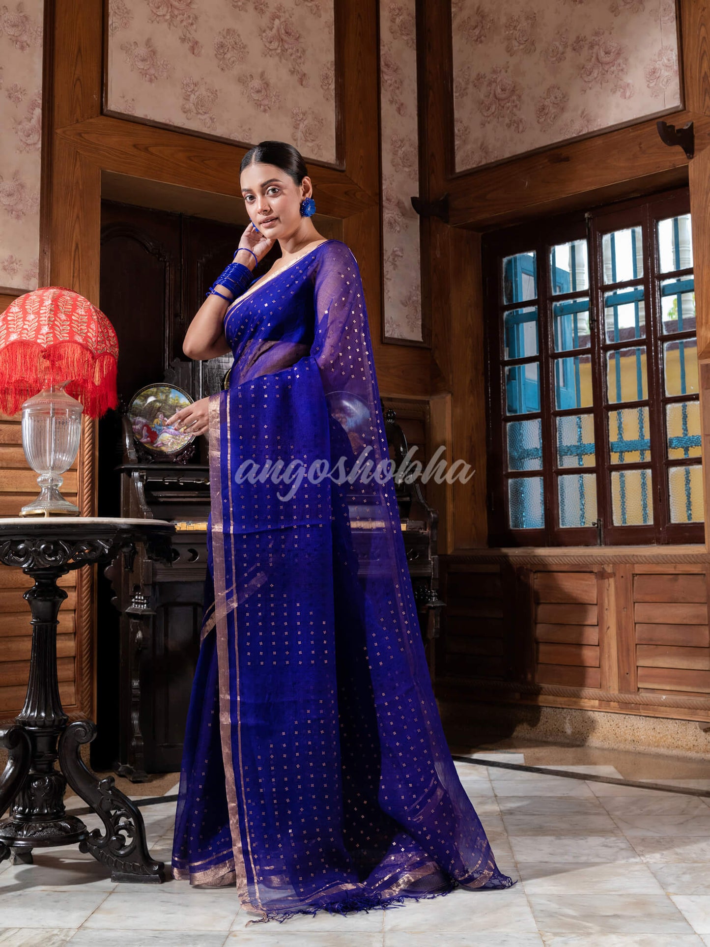 Blue Silk Handloom Saree