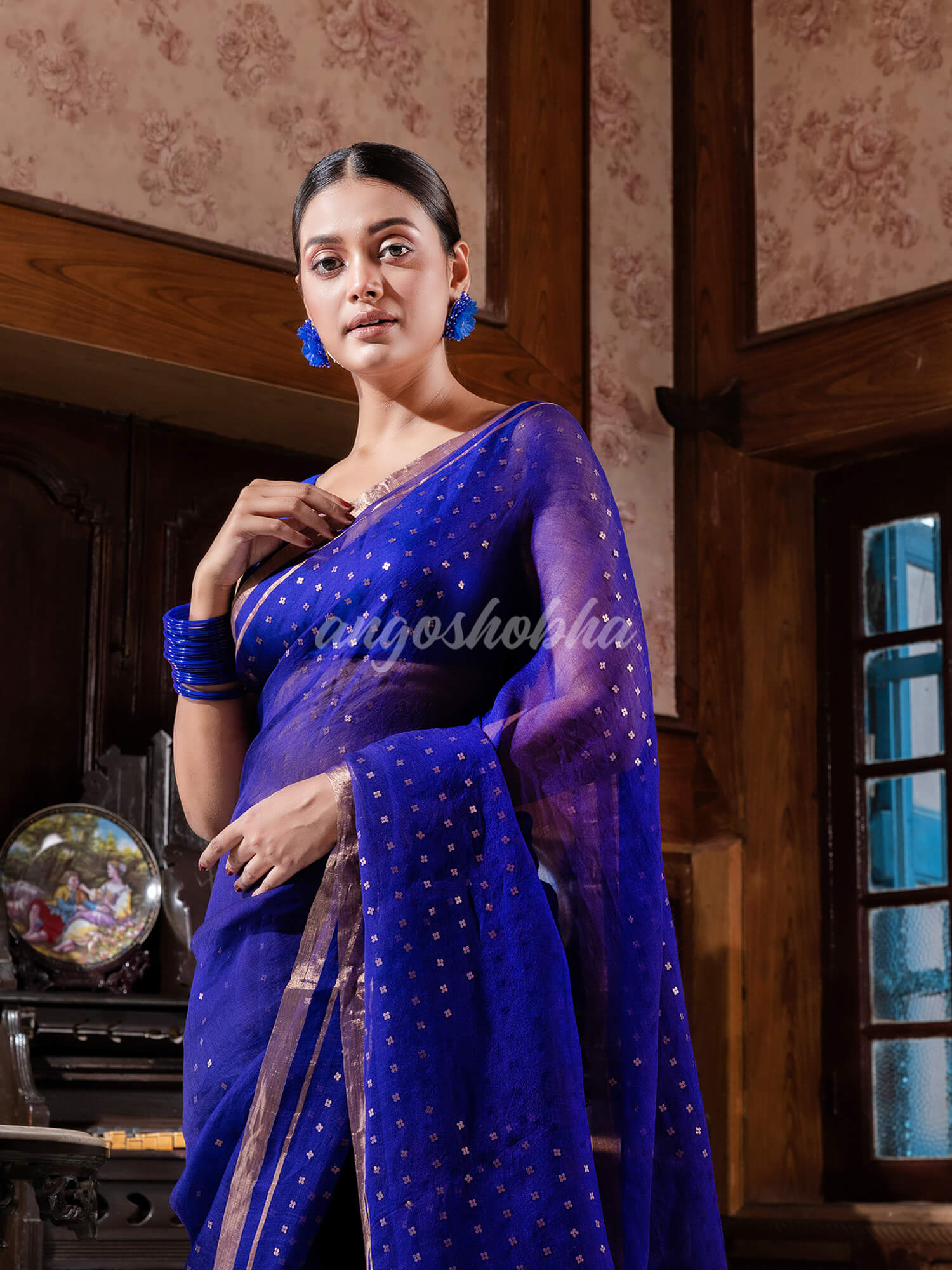 Blue Silk Handloom Saree