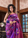 Purple Silk Handloom Jamdani Saree