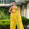Yellow Silk Handloom Jamdani Saree