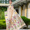 Cream Tussar Silk Handloom Jamdani Saree