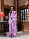 Light Purple Tussar Silk Handloom Jamdani Saree
