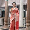 Rust Tissue Handloom Saree