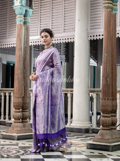 Violet Tissue Handloom Saree